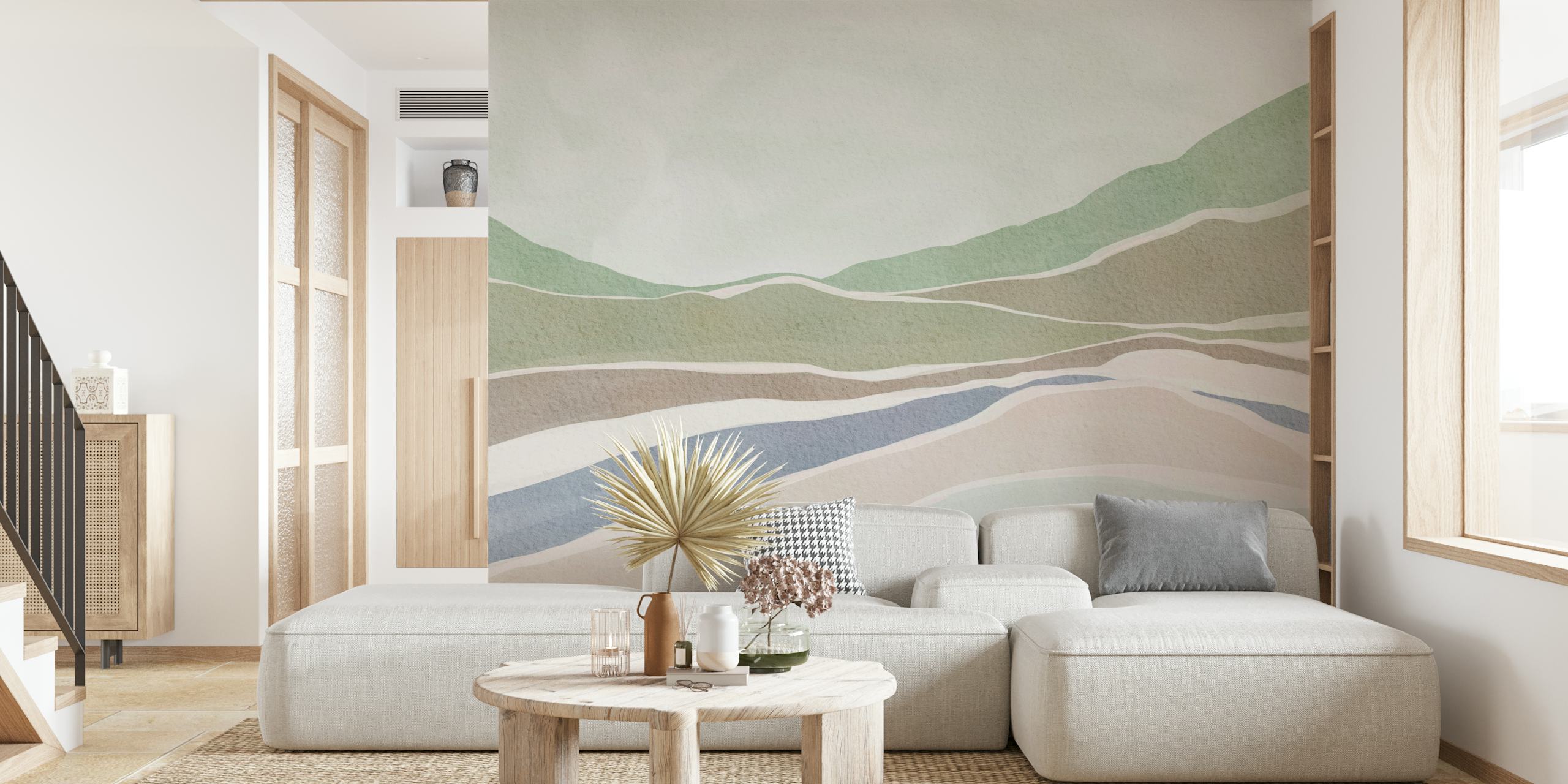 Papel de parede Minimalist Nature Theme em um cômodo