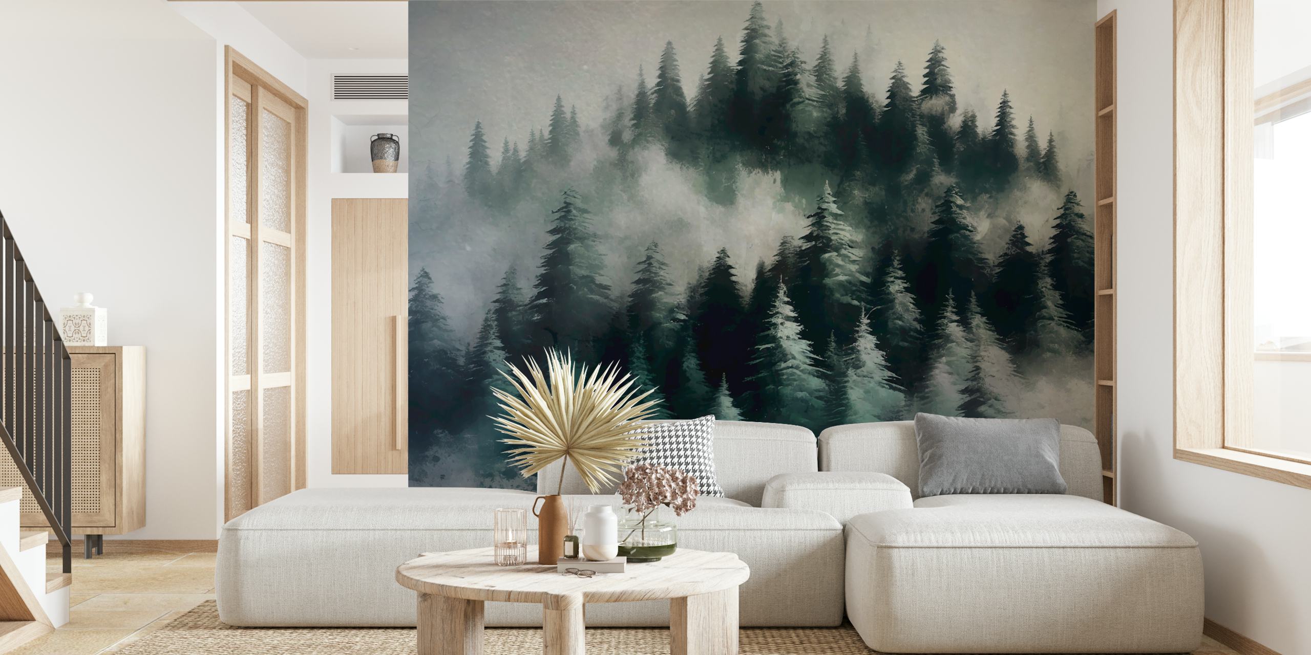 Misty Forest Ambience-tapet i et rom