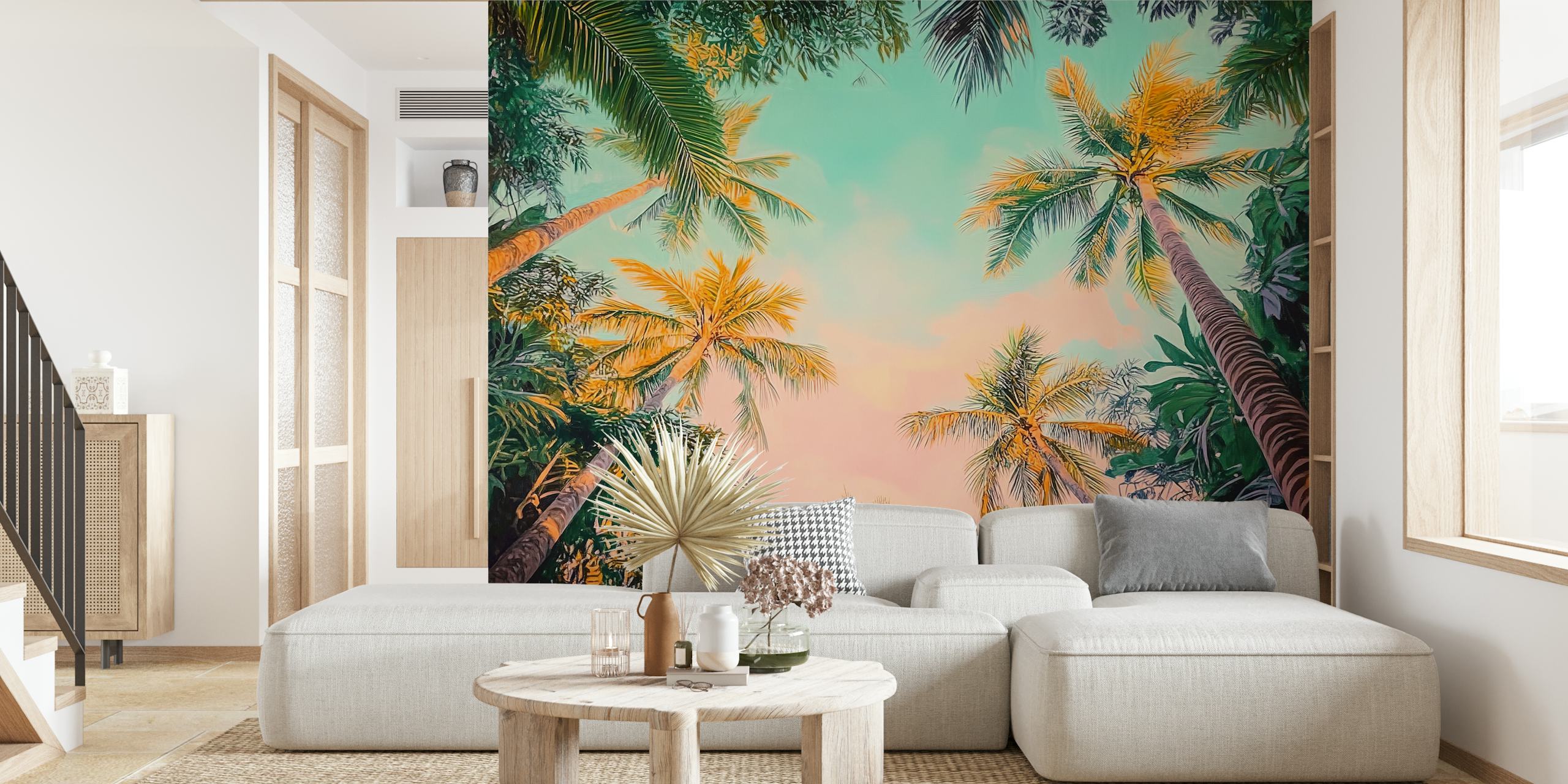Wanddekoration mit Bright Sunsets in hellen tropischen Farben