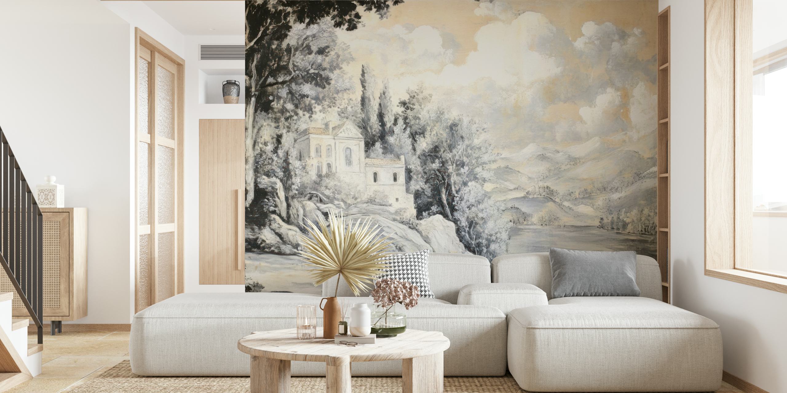 Historic Lakeview Scene tapetti huoneessa
