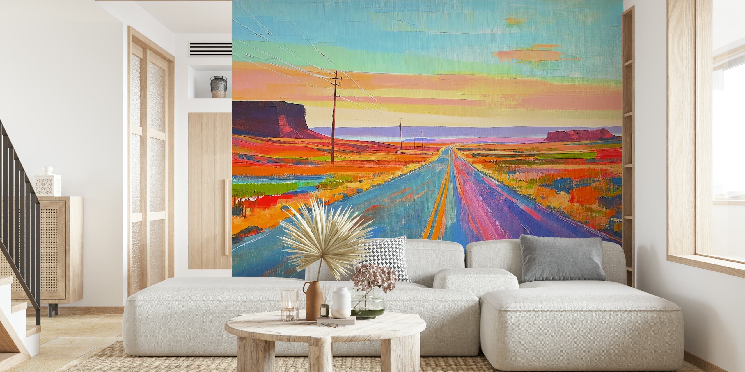 Highway to nowhere wallpaper in a room