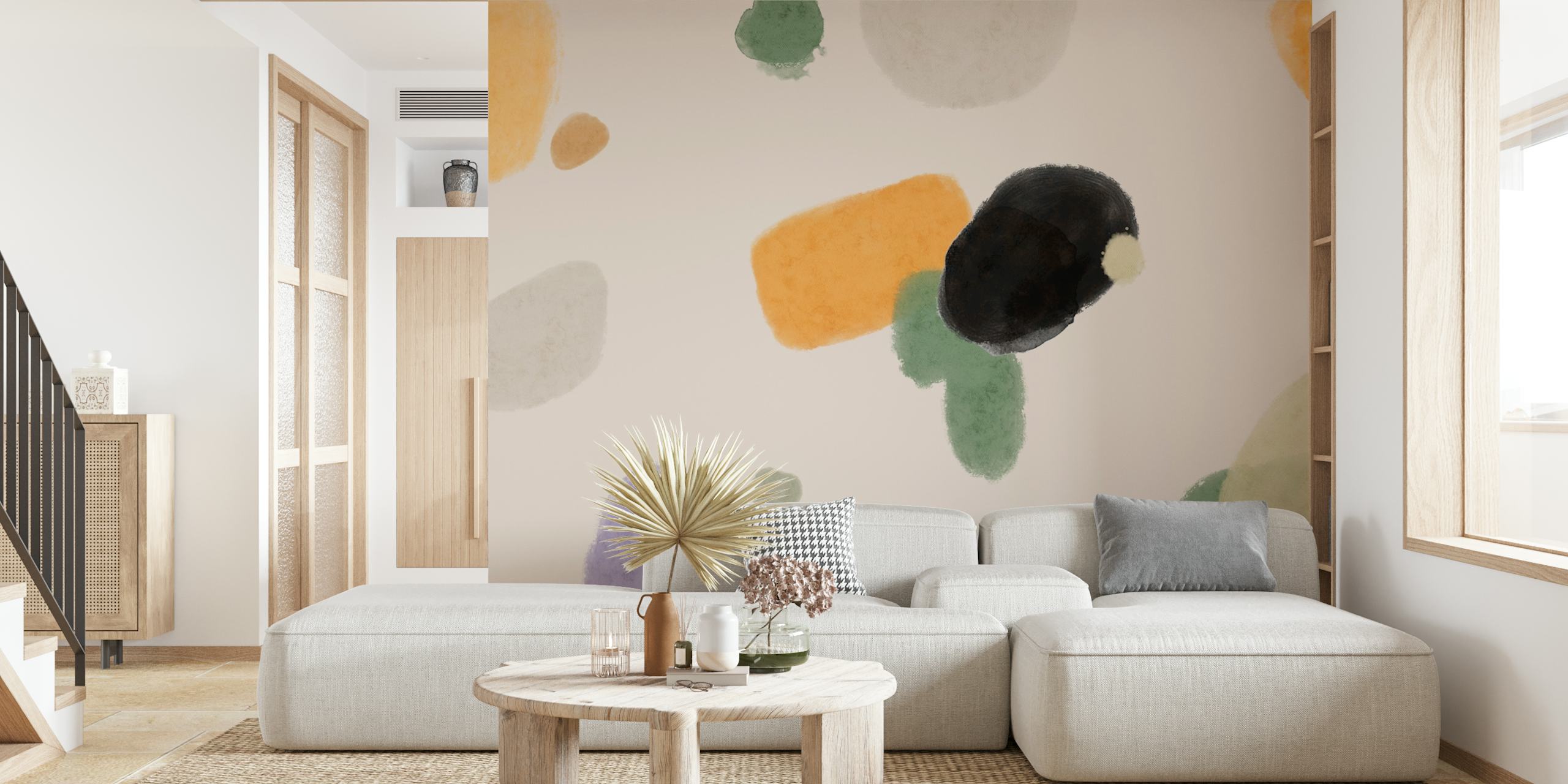 Calm Tones Composition wallpaper in a room