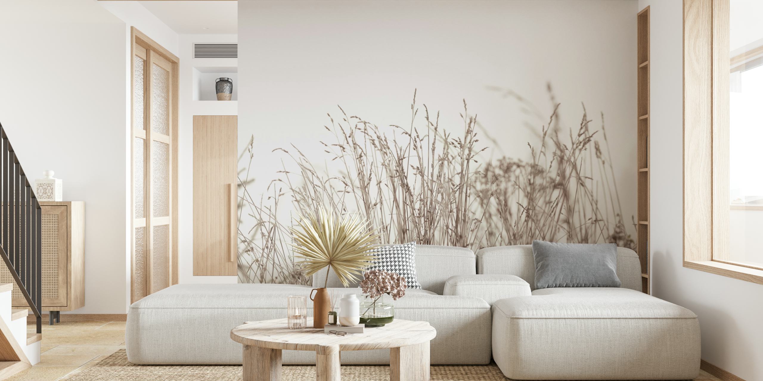 Tranquil Grasslands wallpaper i ett rum