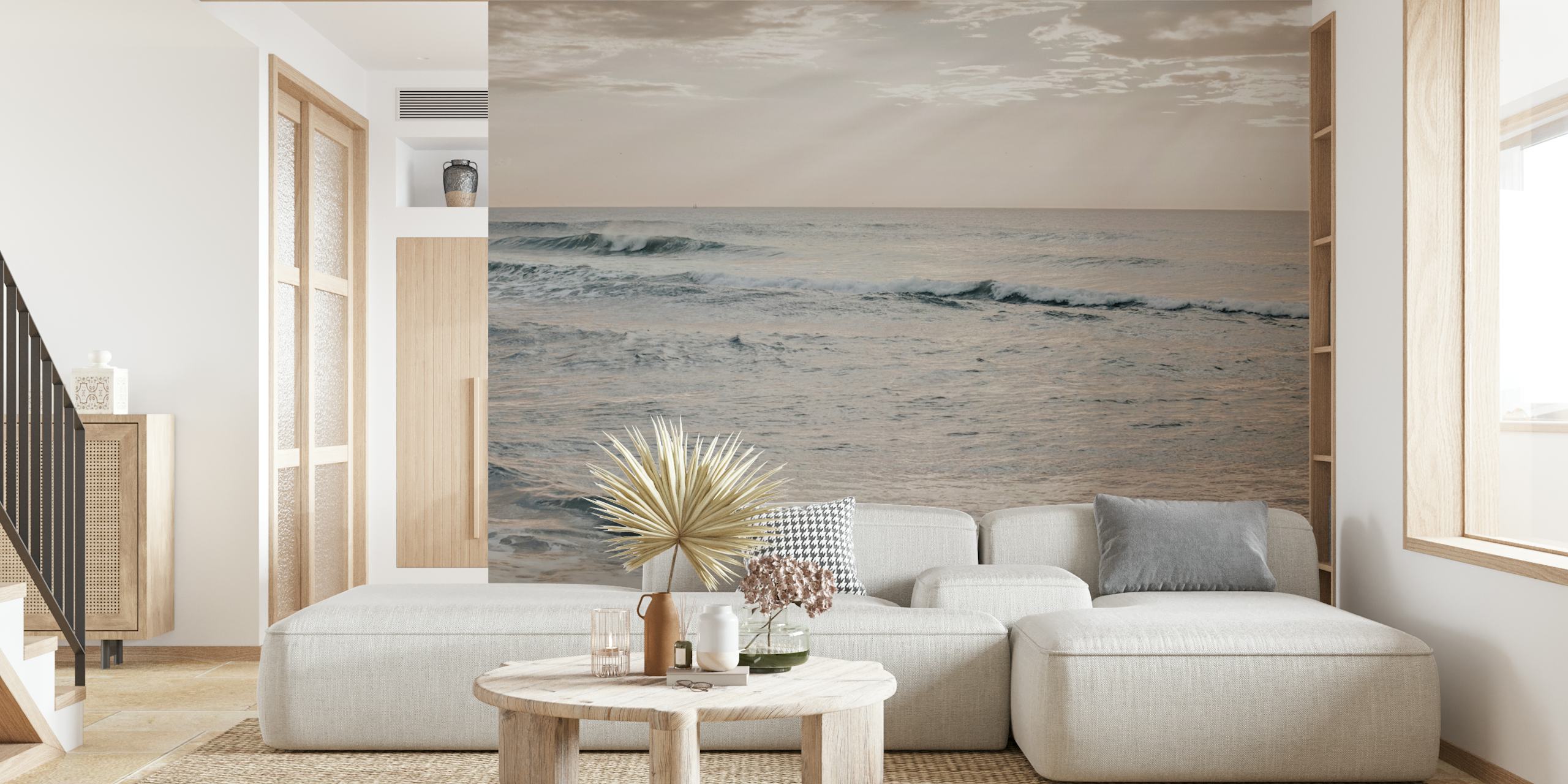 Peaceful Ocean Morning Tapete mit Segelboot