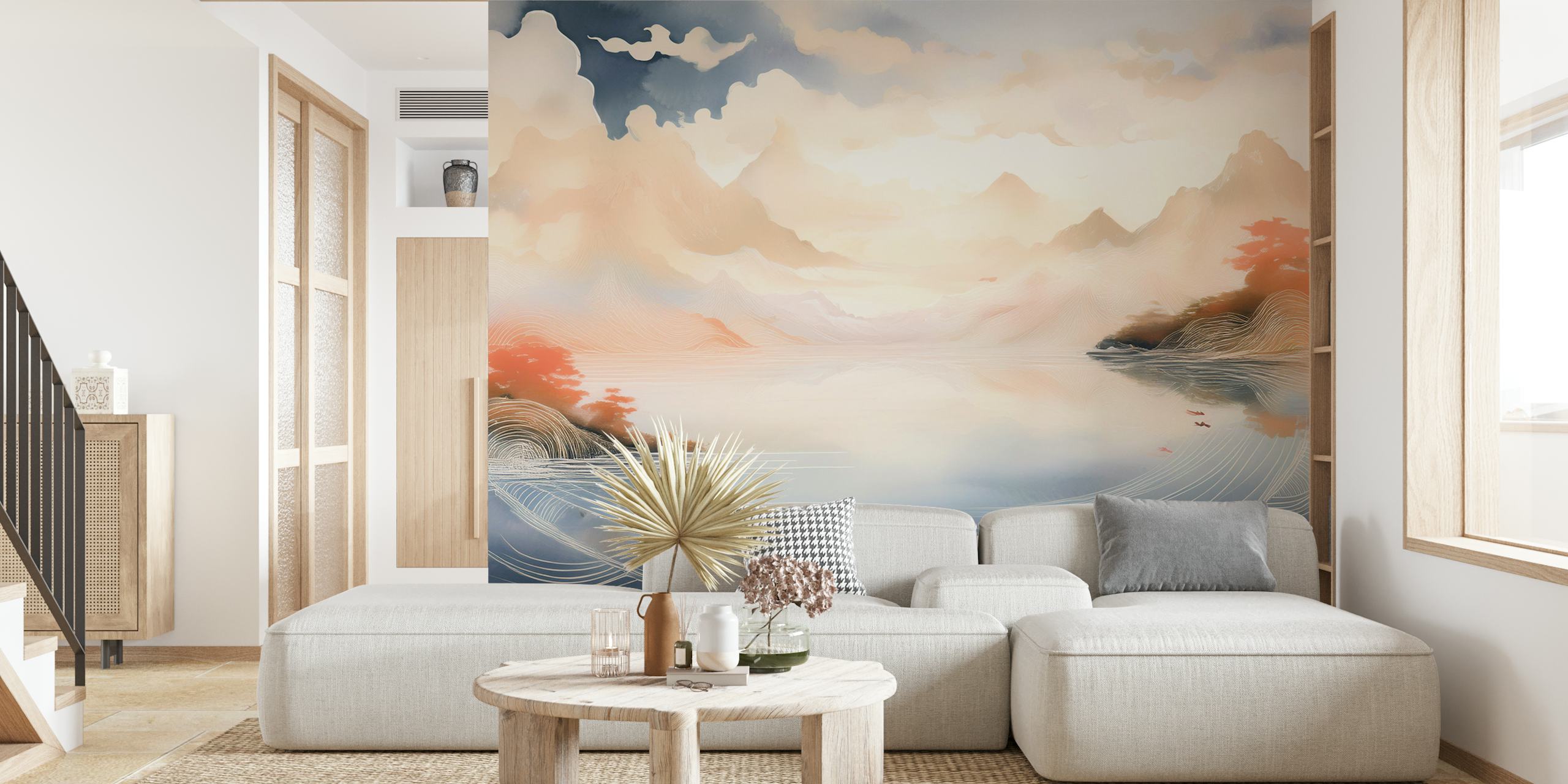 Mystical Mountain Swirl wallpaper in a room