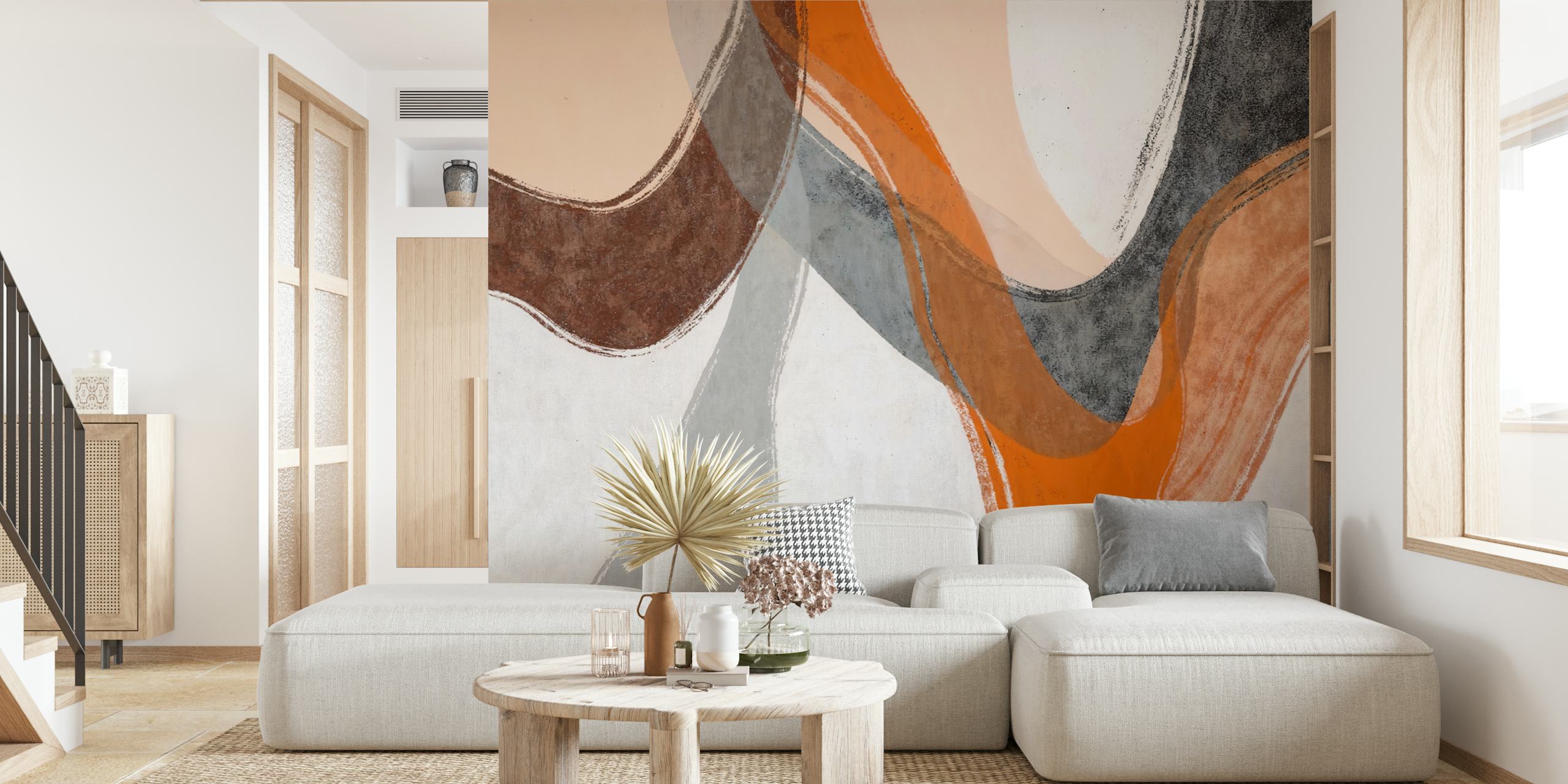 Earthy Wave Design-tapet i et rom