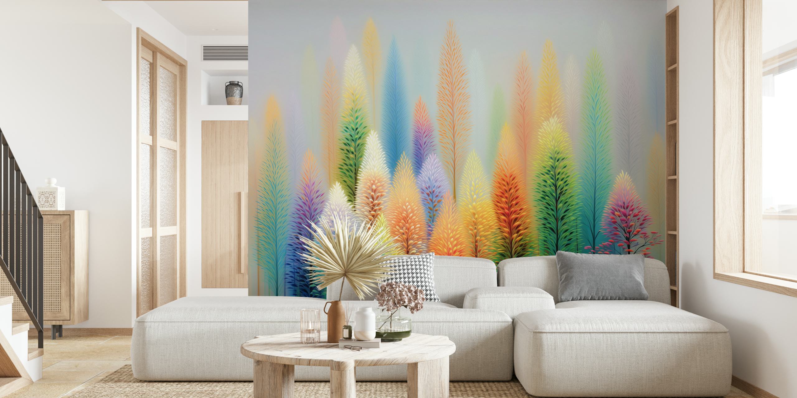 Kolorowa tapeta Rainbow Fantasy Forest