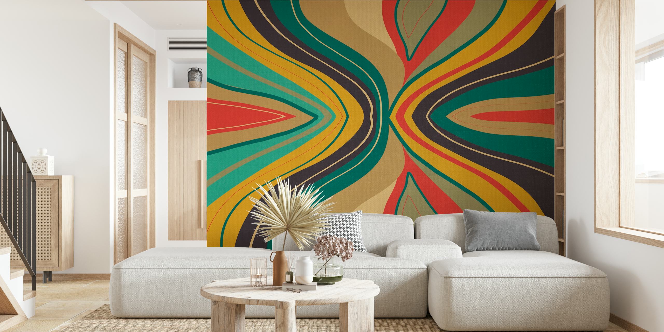 Psychedelic colorful love papel pintado en una habitación