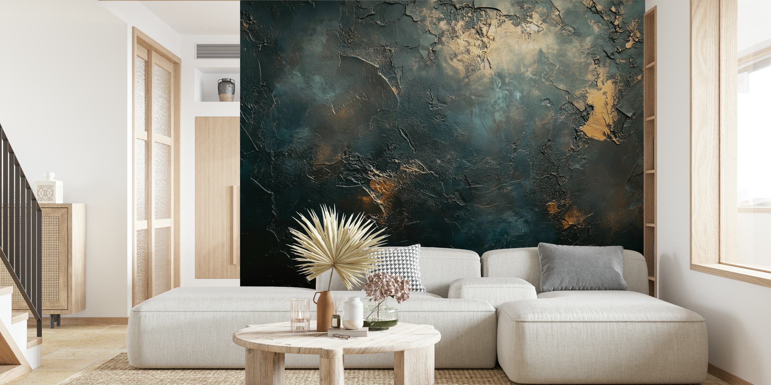 Mystical nightscape wallpaper in a room