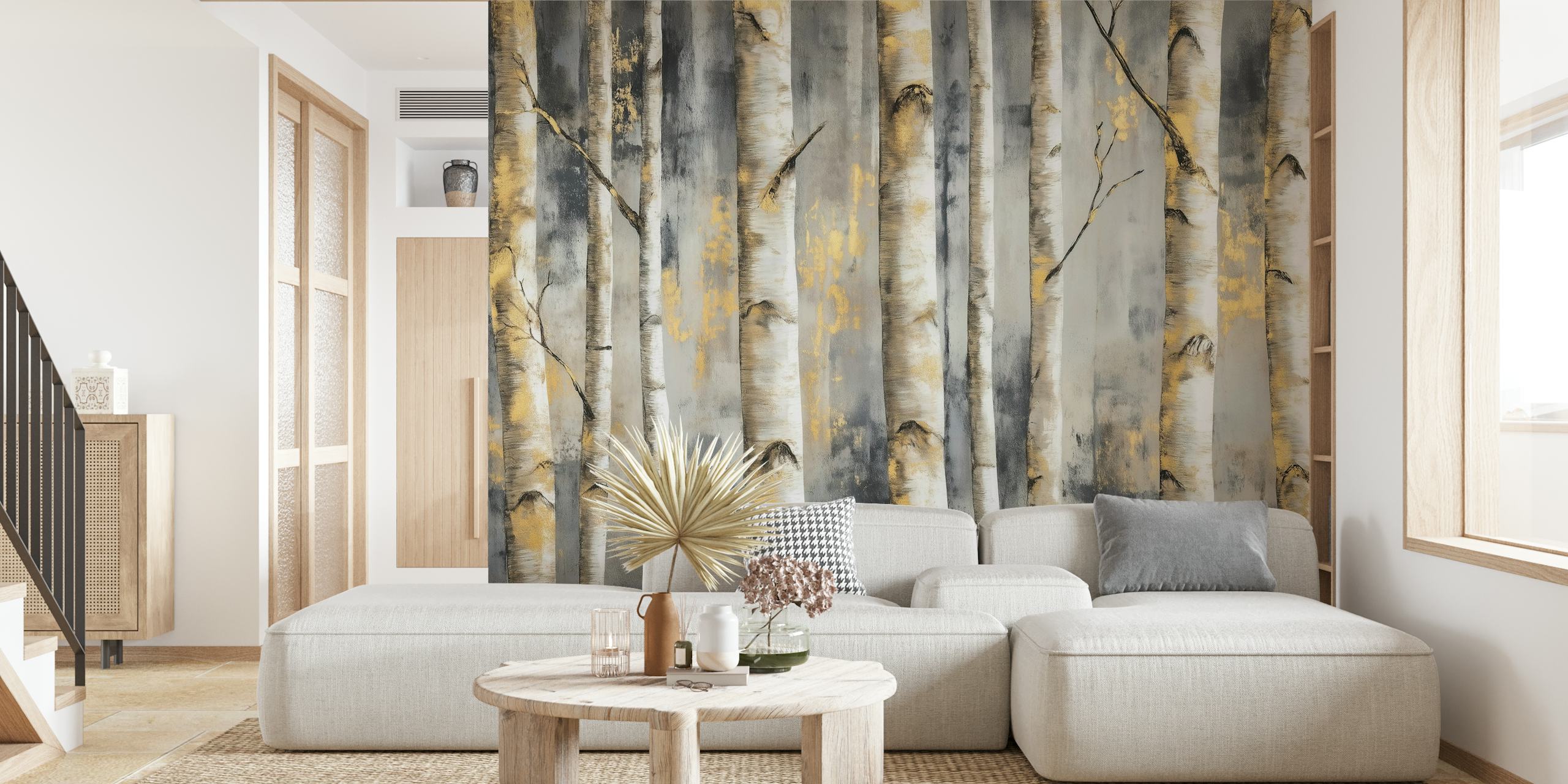 Mystical Birch Grove-tapet i et rum