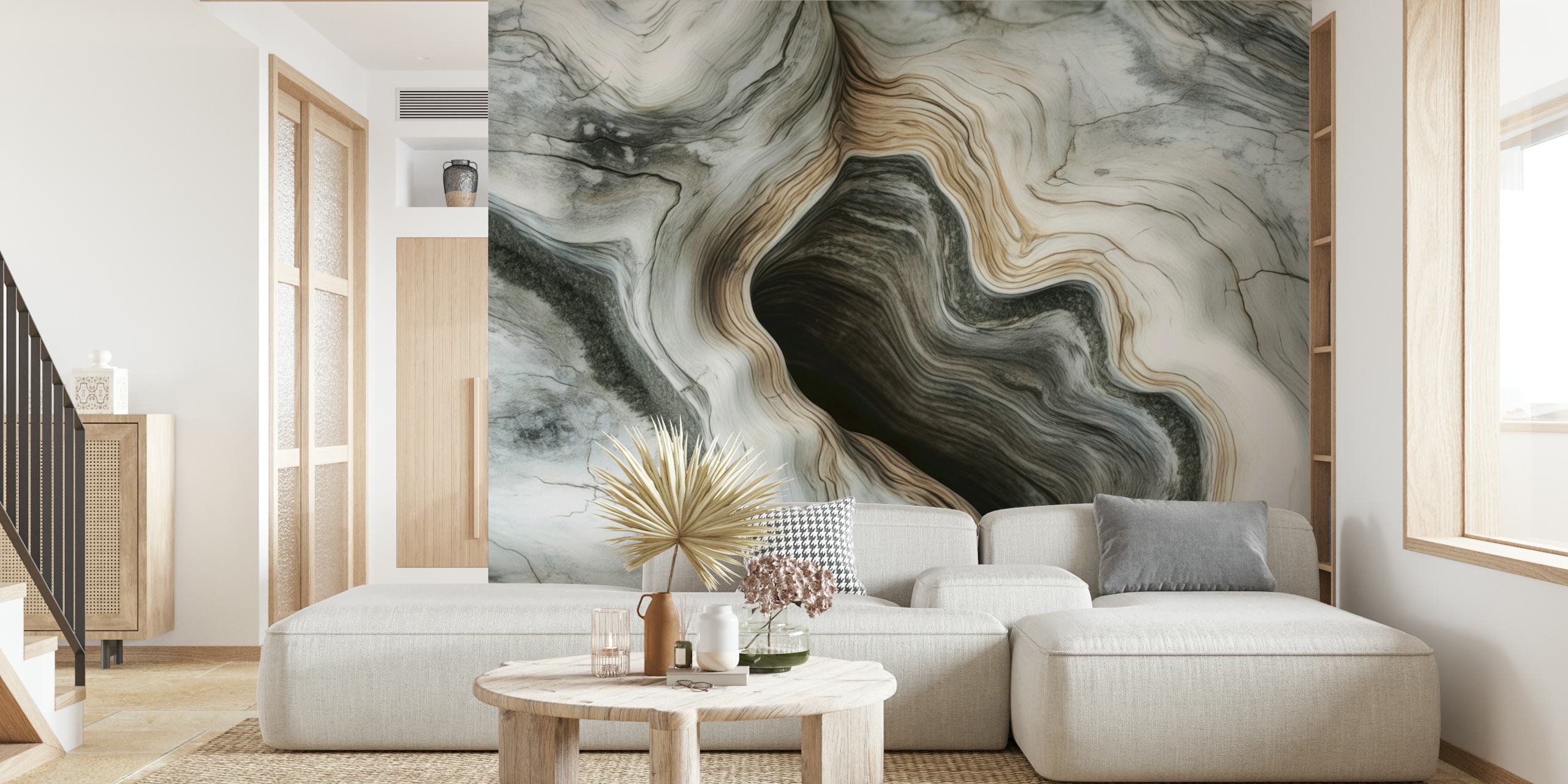 Organic stoned driftwood aesthetic wallpaper design