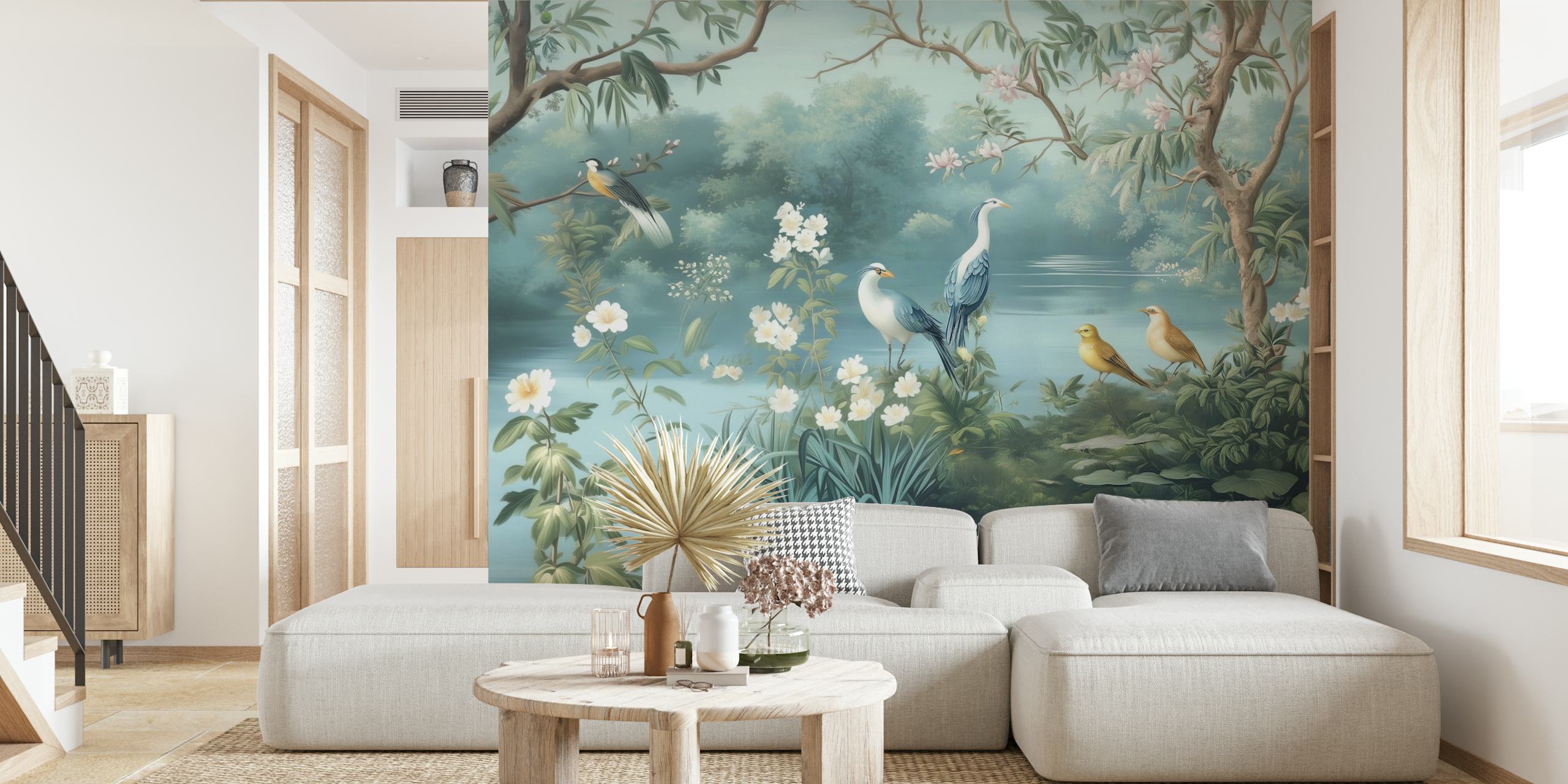 Dizajn tapete Serene Bird Paradise u sobi