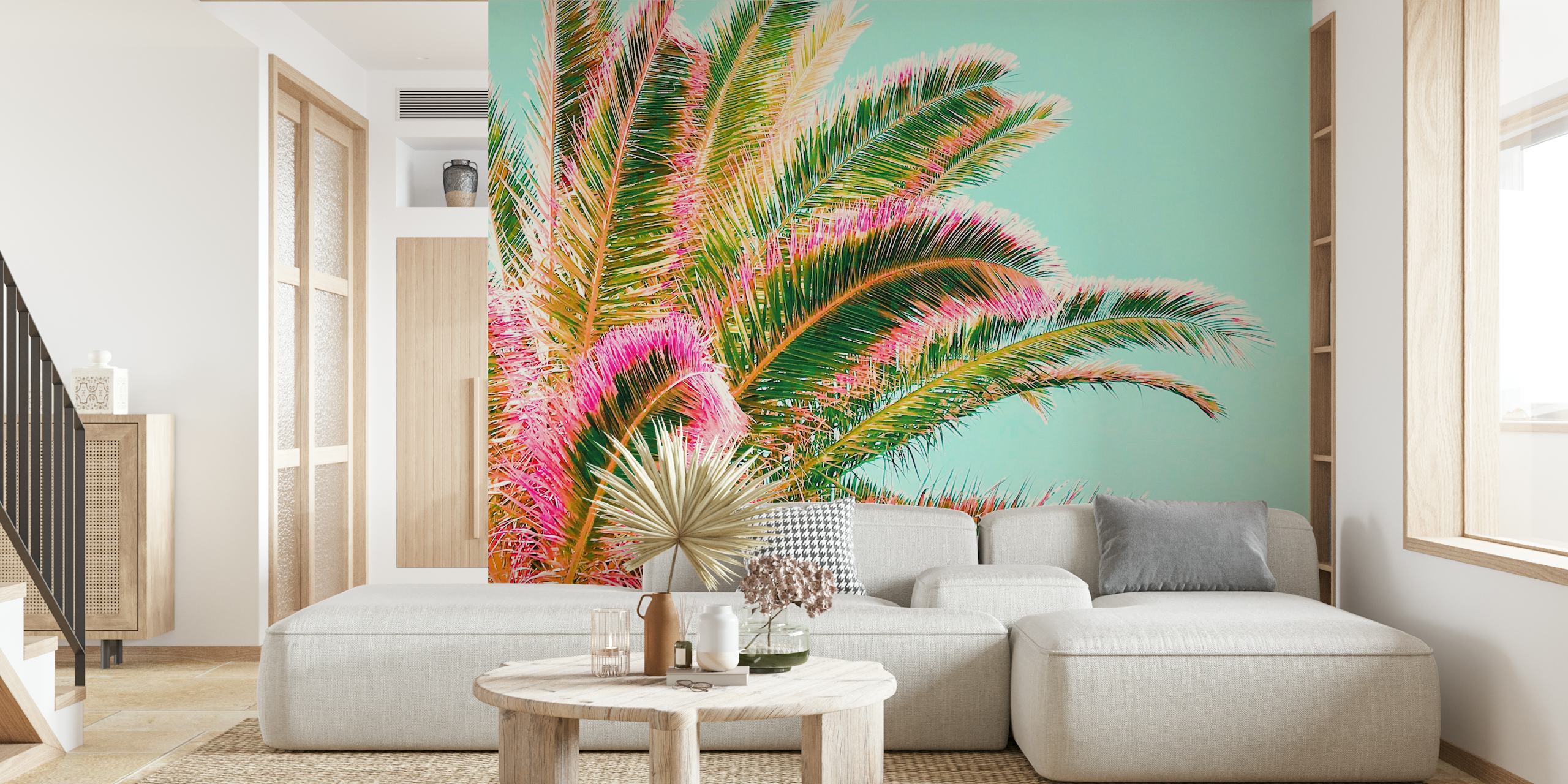 Lebendige Palmen Tapete in einem Raum