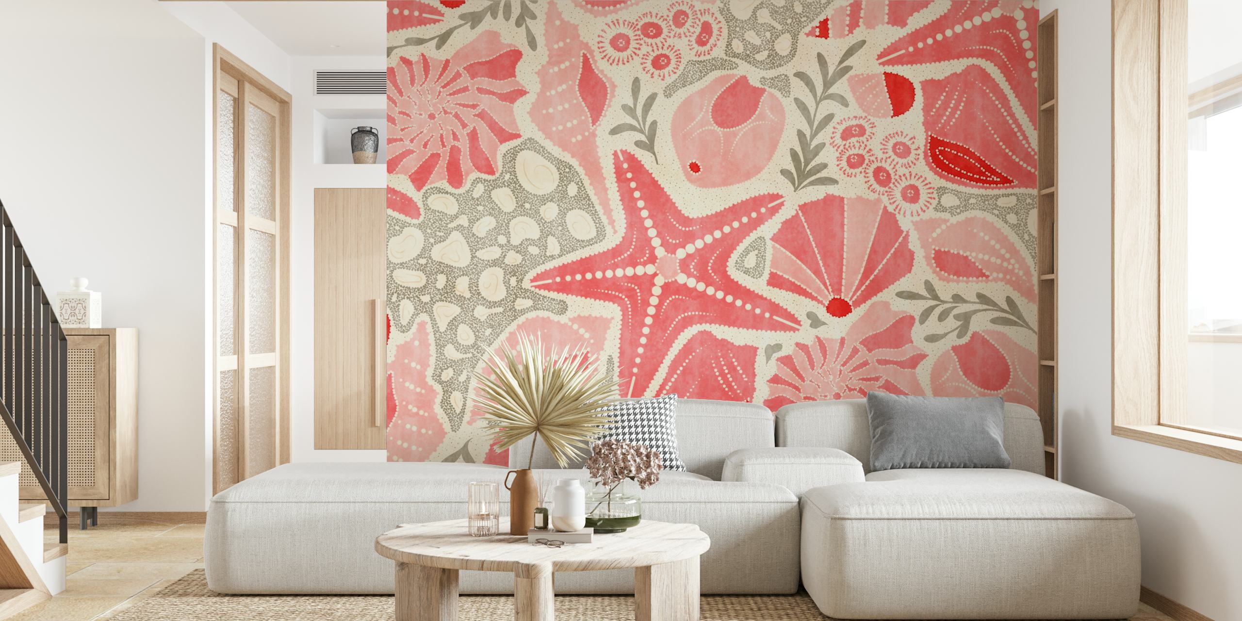 Just Beachy - Pink wallpaper design in a room