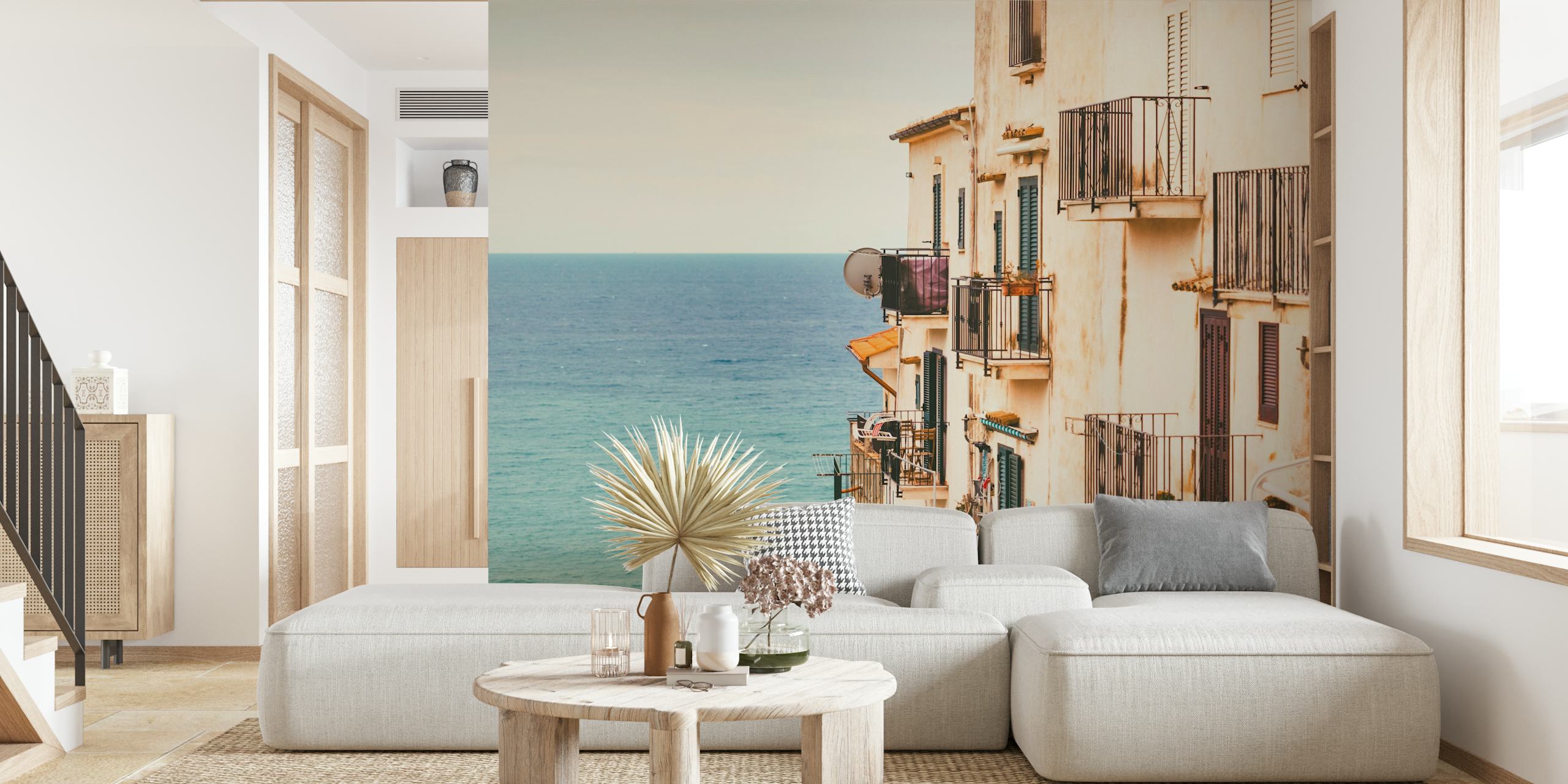 Tapeta Italian Seaside Balconies Charm v pokoji