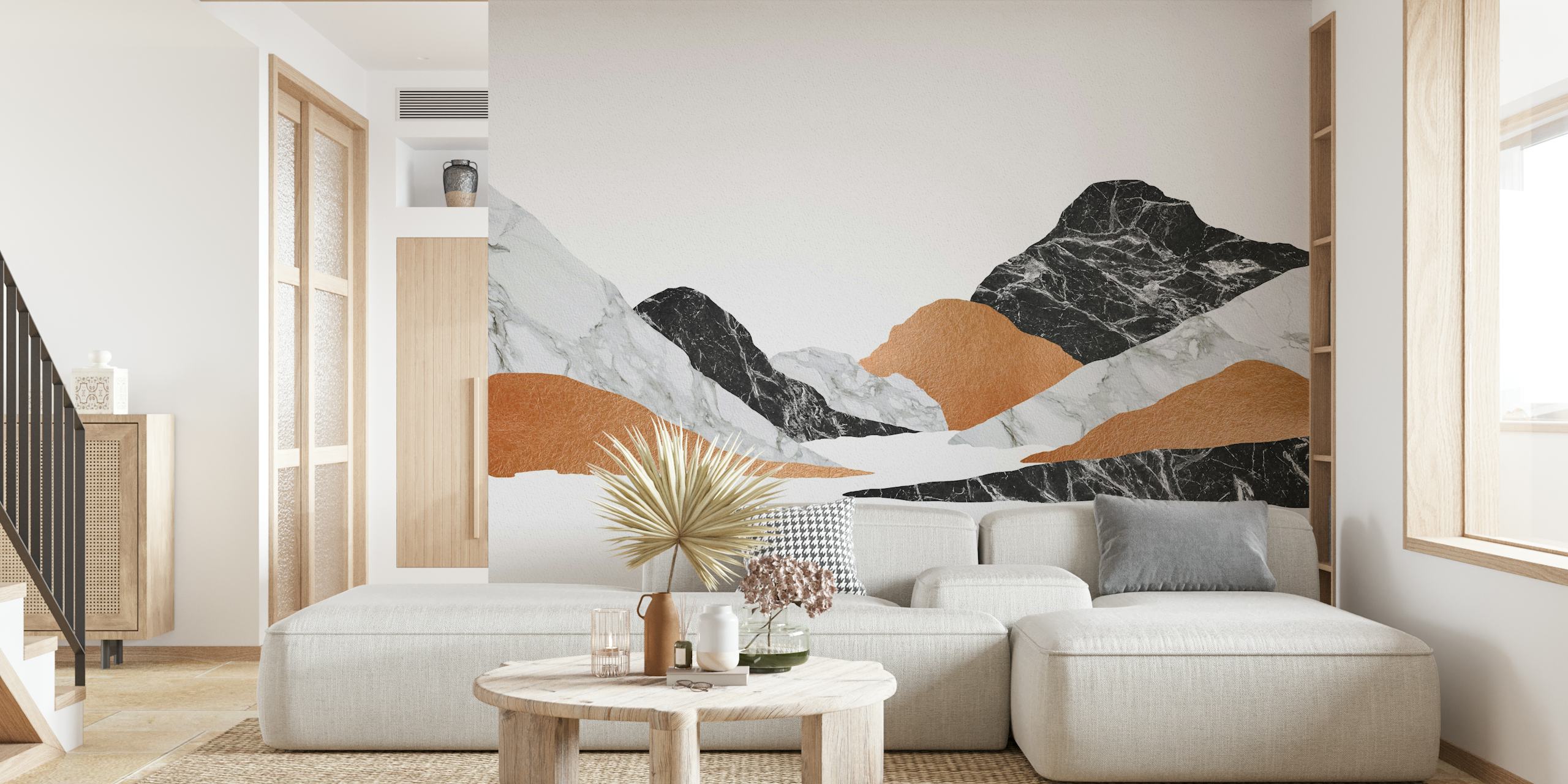 Marble Landscape Mountains II wallpaper in a room