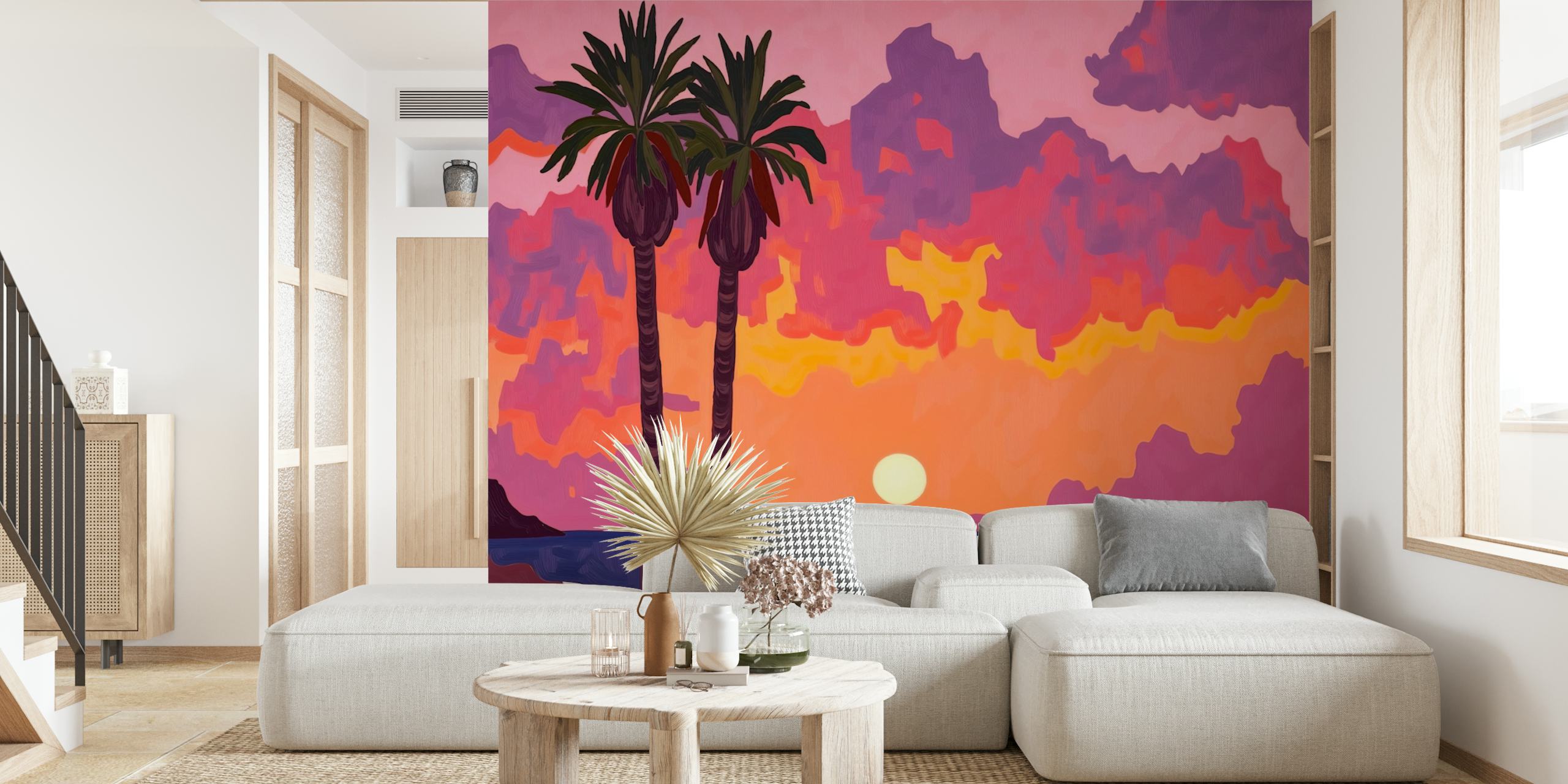 Tropical Twilight Oasis-tapet i et rom