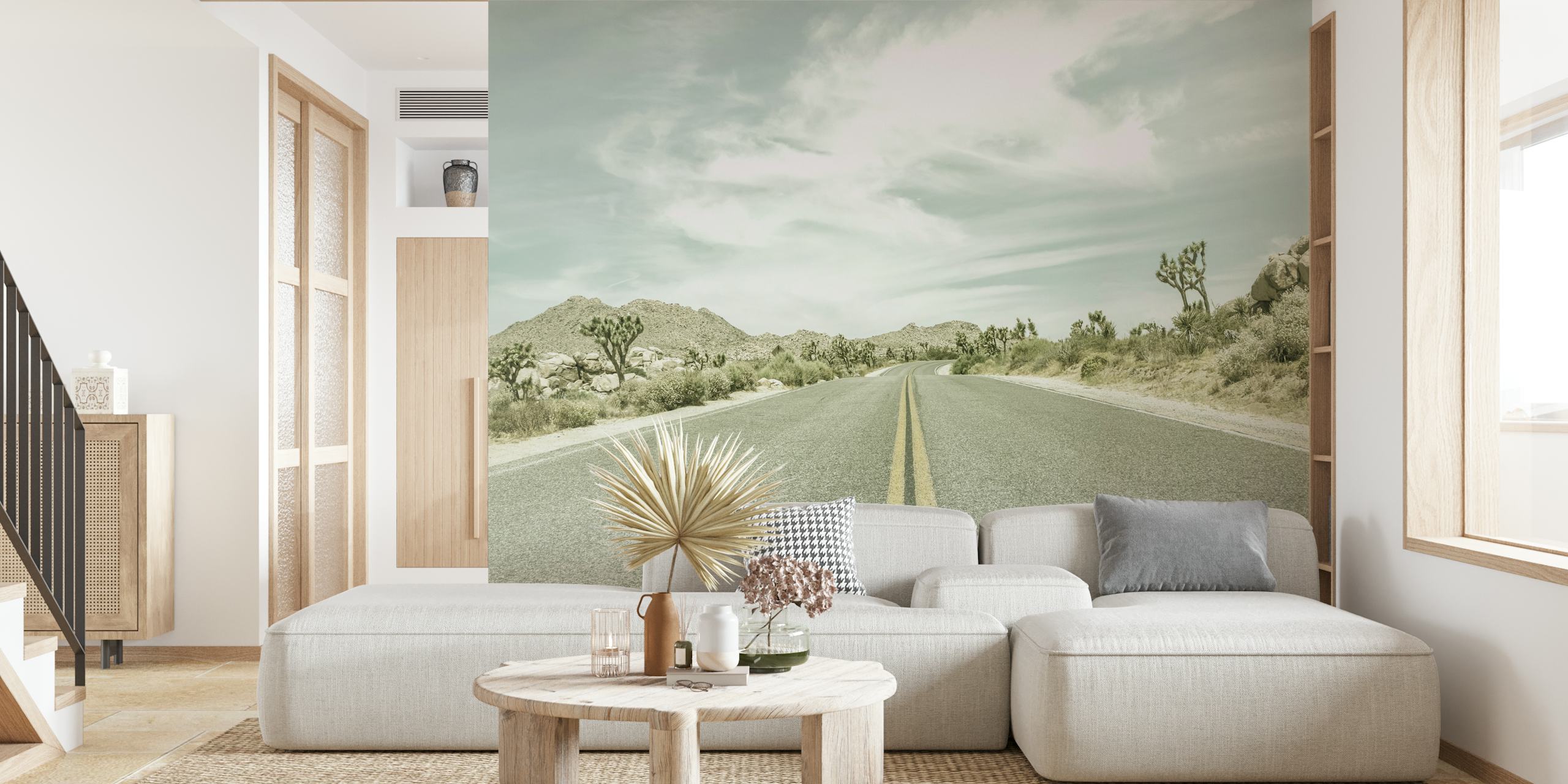 carta da parati Vintage Country Road in una stanza