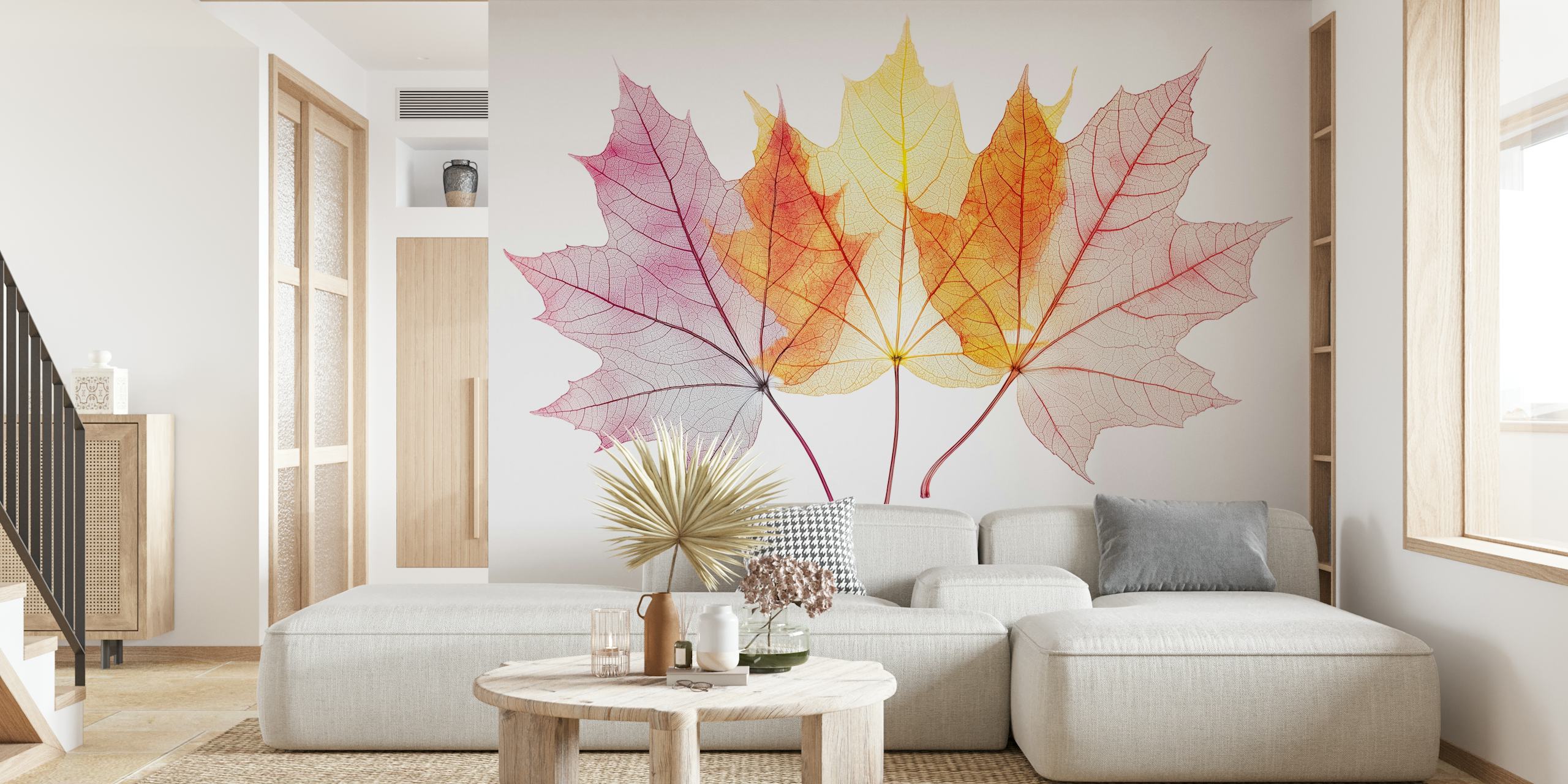 Translucent Maple Leaf Trio tapetti huoneessa