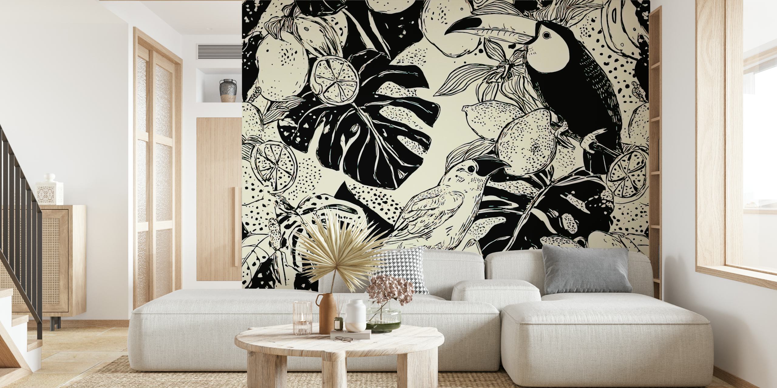 Jungle Symphony tapettisuunnittelu huoneessa