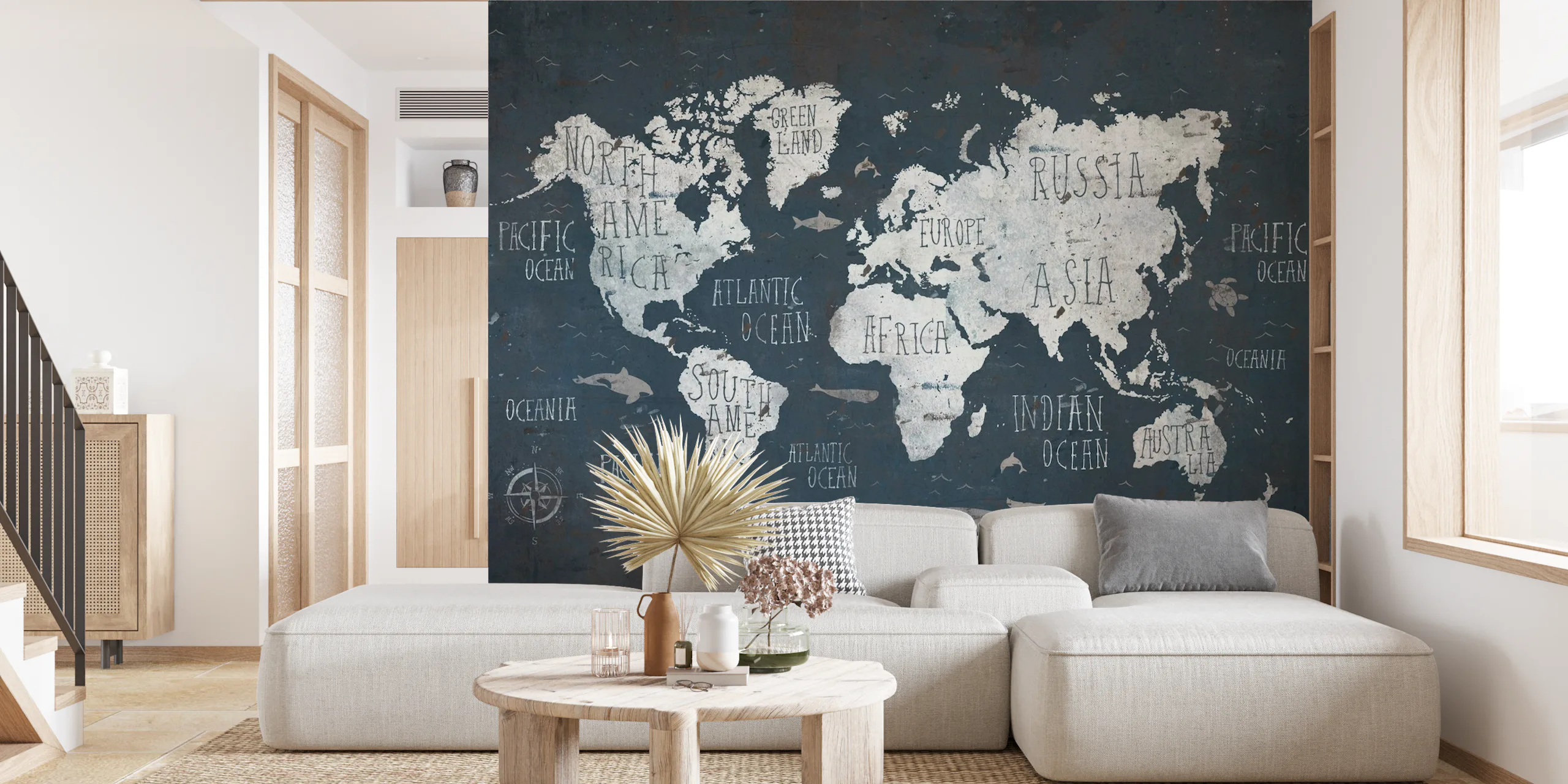 Rusty World Map Wallpaper | Happywall