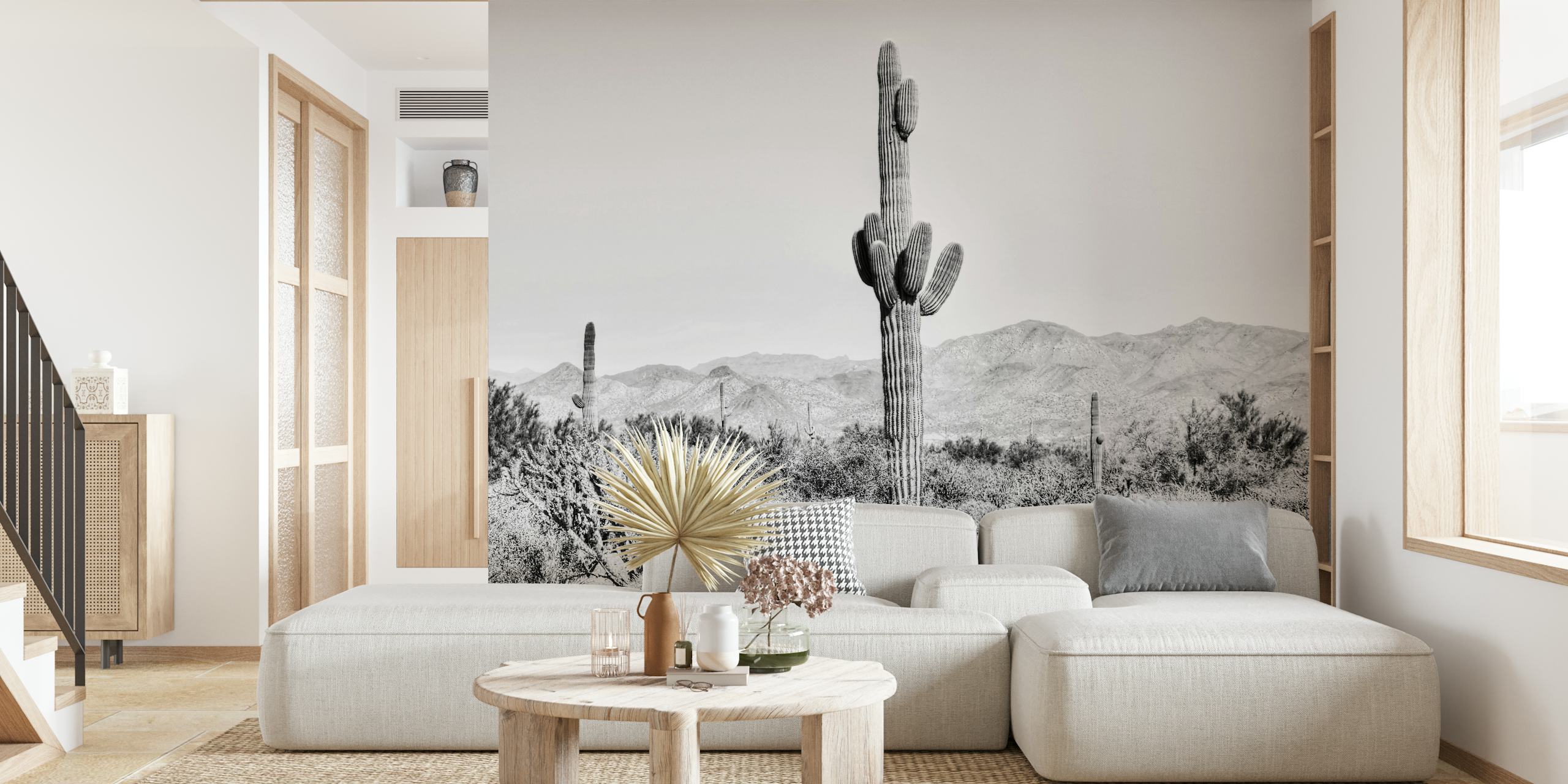Vintage Cactus wallpaper displayed in a room