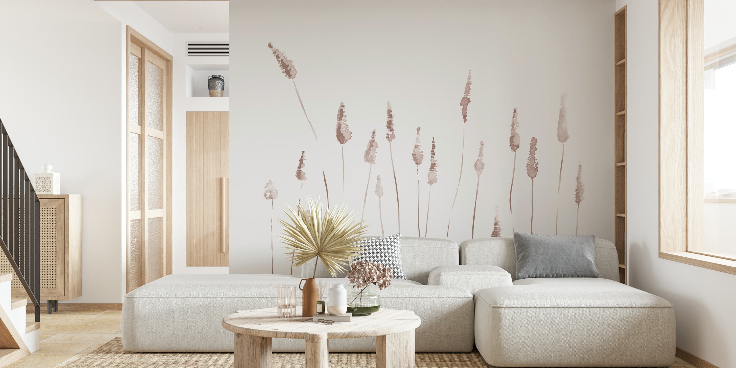 Design tranquillo di watercolor reeds