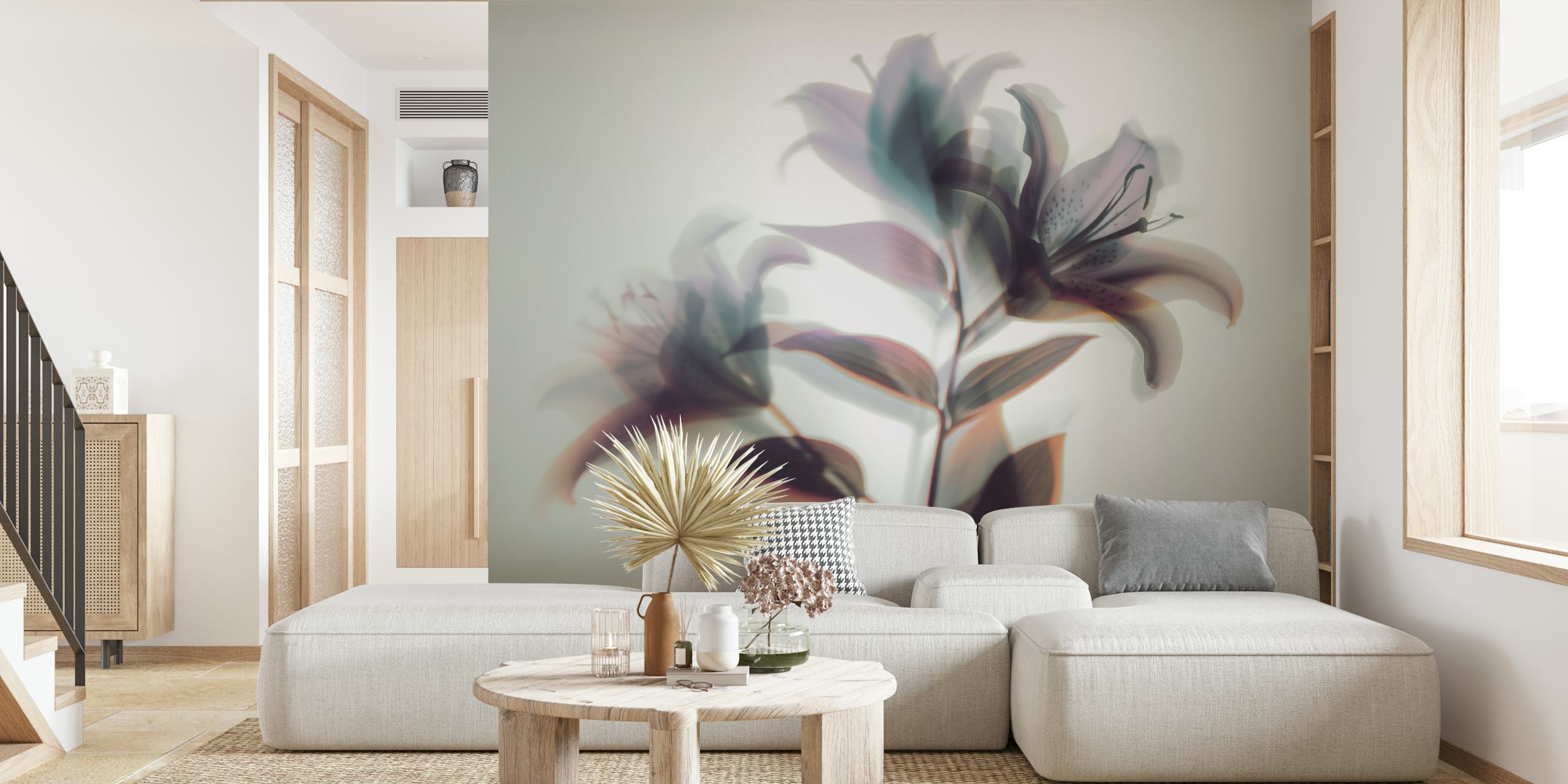 Floral wallpaper featuring dreamy lily bouquet