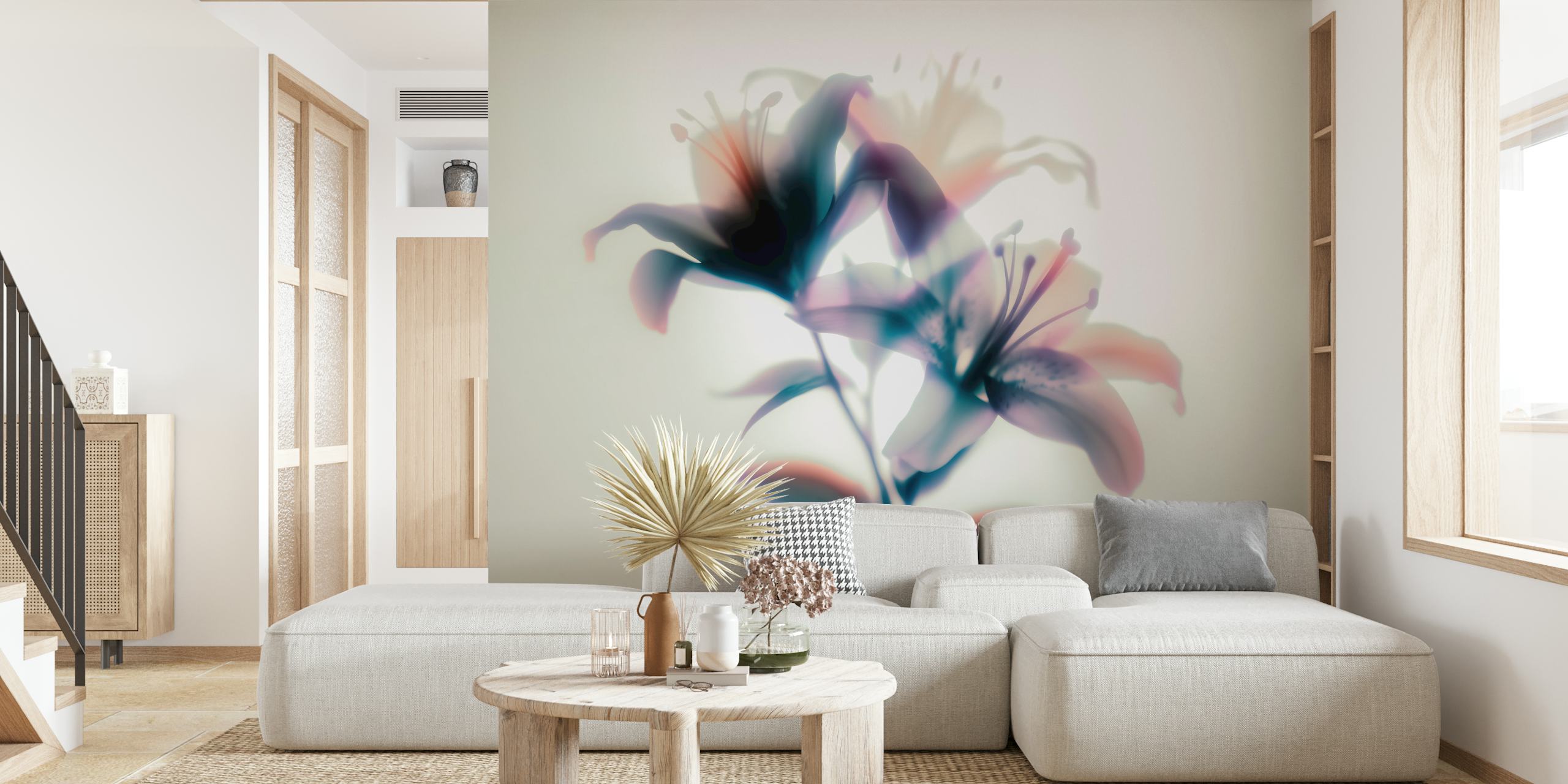 Papier peint Gentle Lily Silhouette dans une pièce