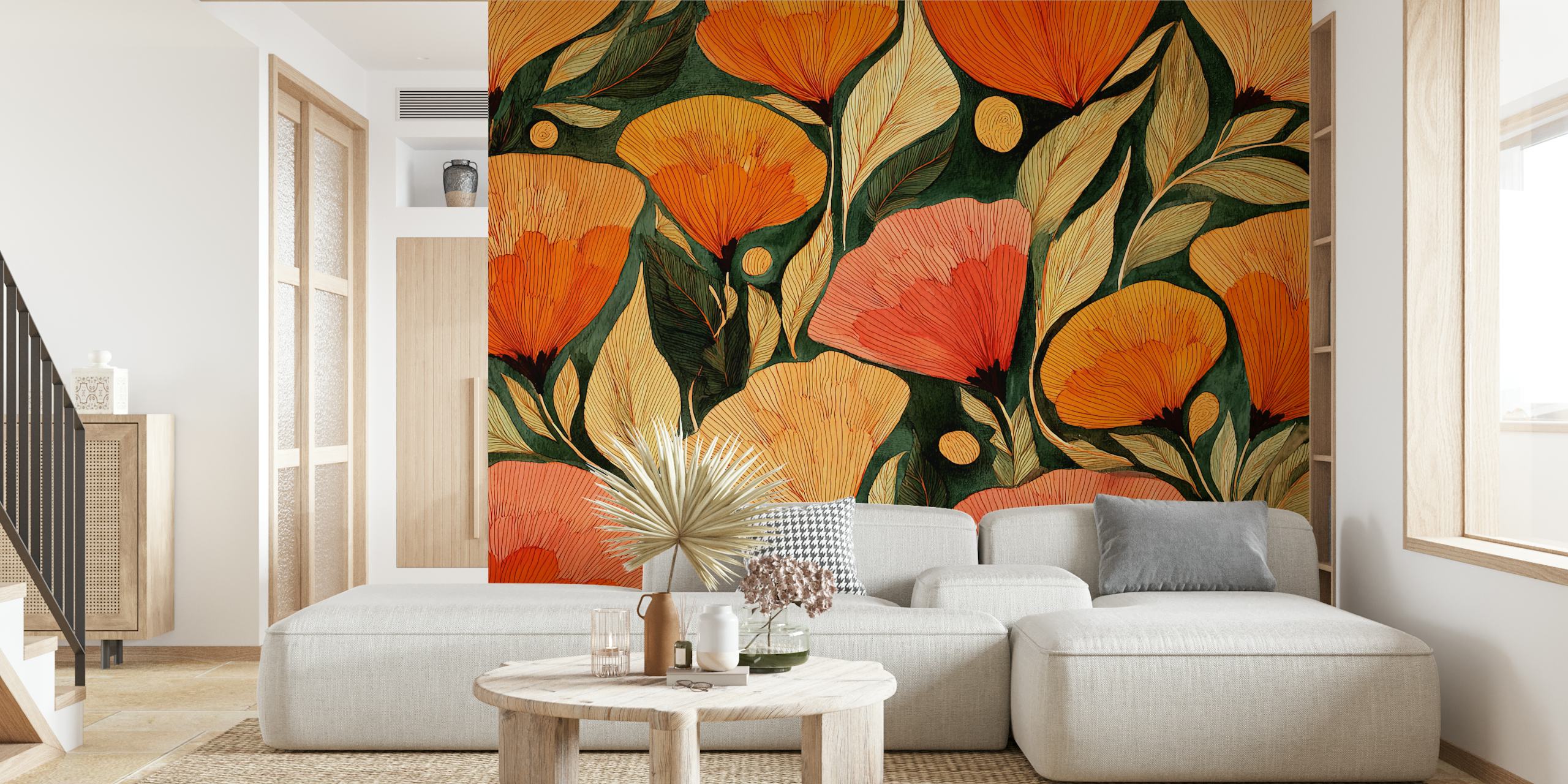 Autumn Bliss floral wallpaper design