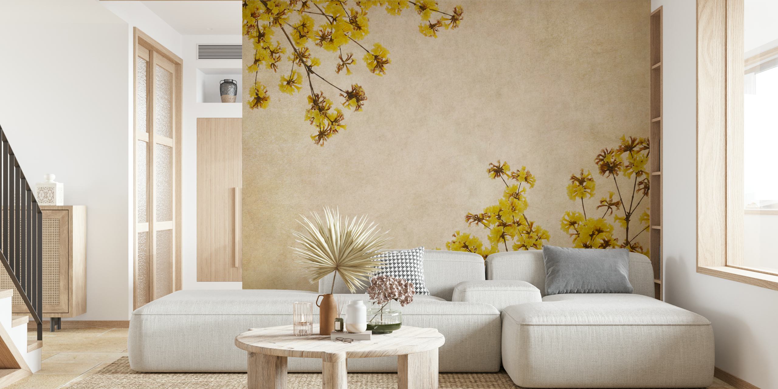 Yellow Blossom Delight tapetti huoneessa