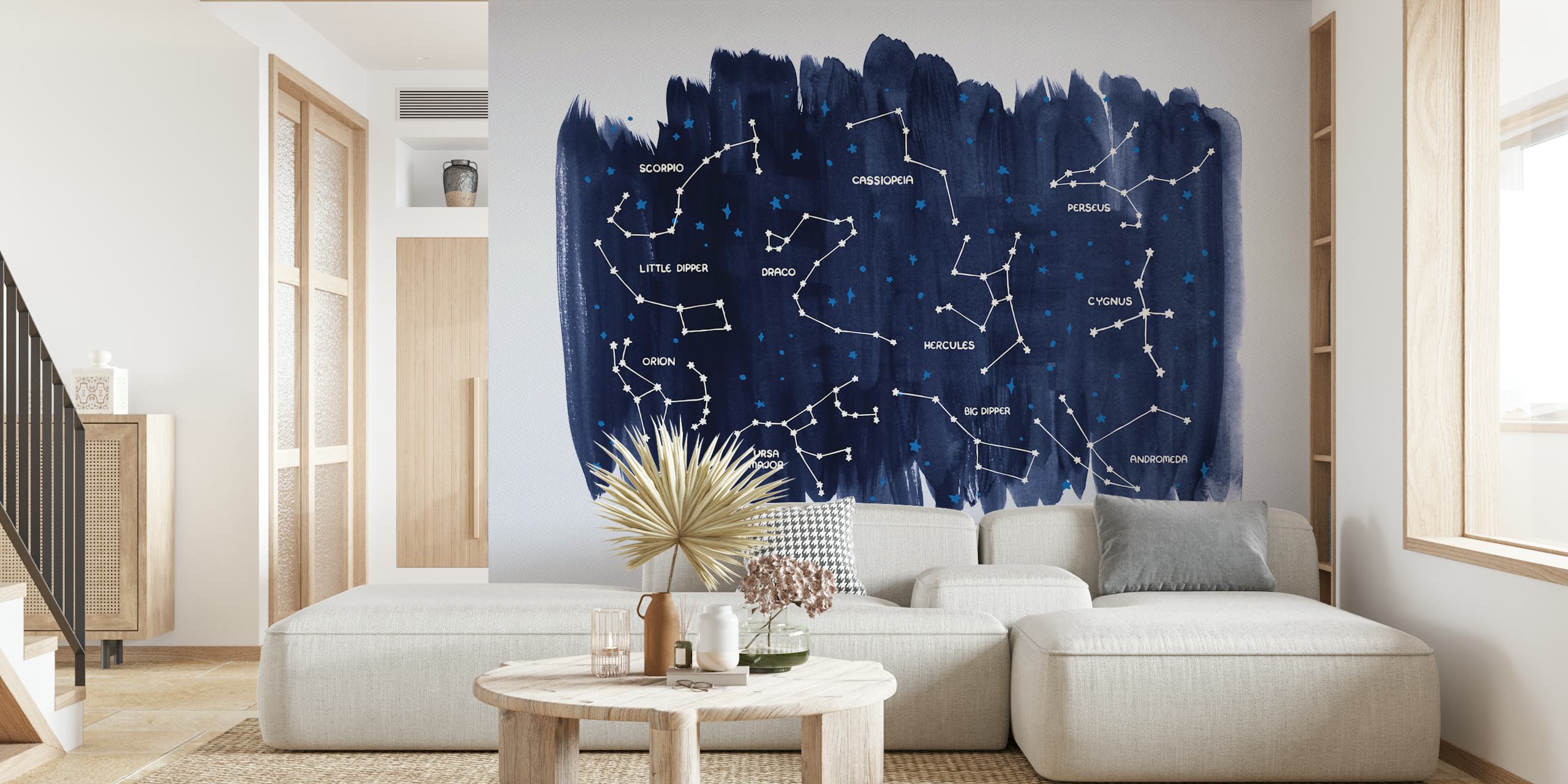 Ταπετσαρία Constellations σε ένα άνετο δωμάτιο