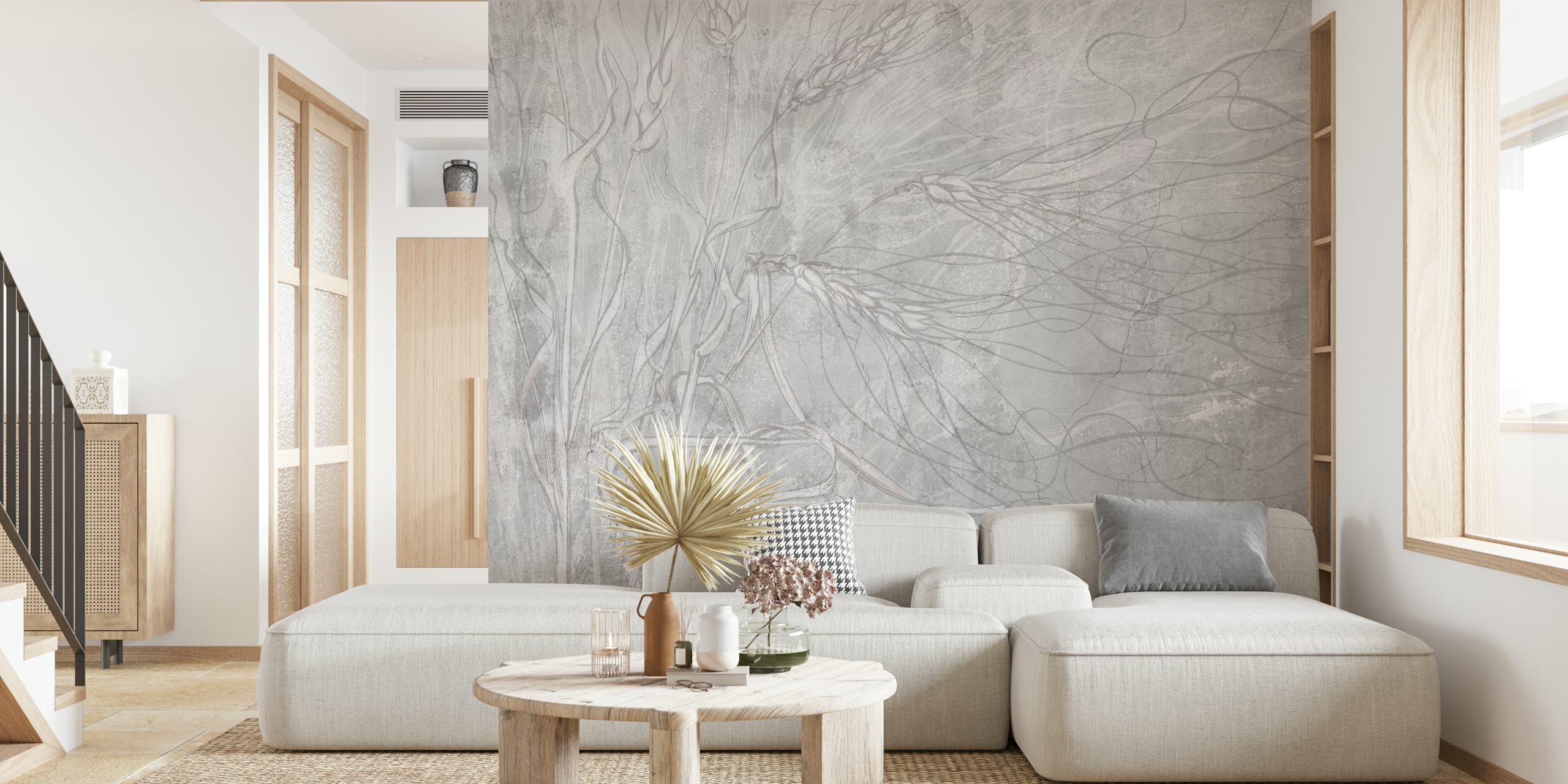 Ears of wheat wallpaper in a room