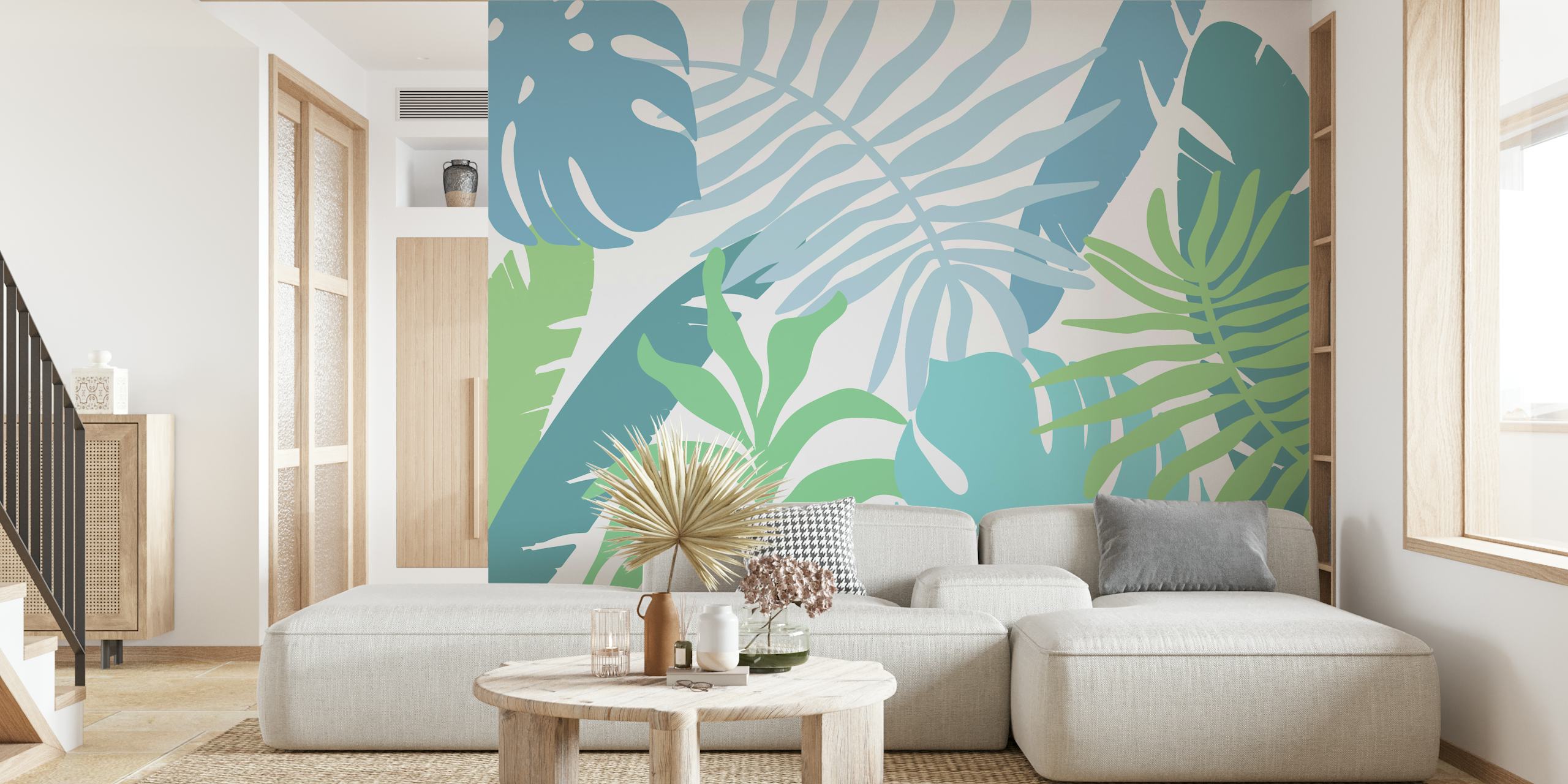 Tropical Leaf Serenity papier peint dans une pièce