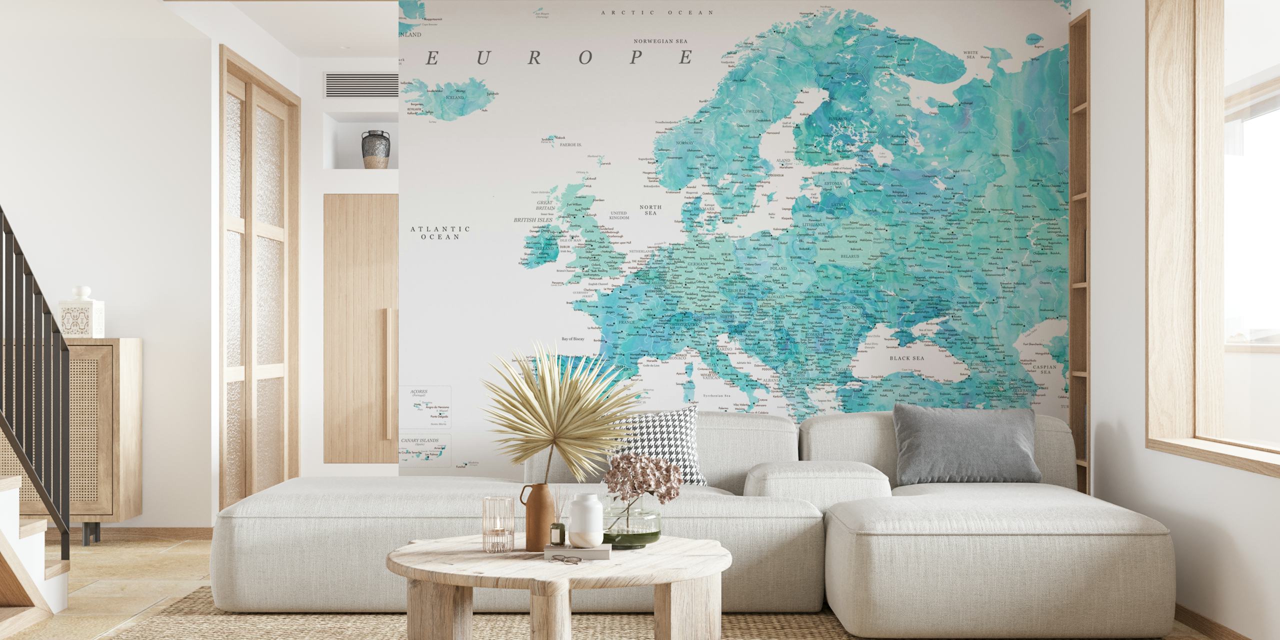 Αναλυτικός Europe map wallpaper σε ένα δωμάτιο