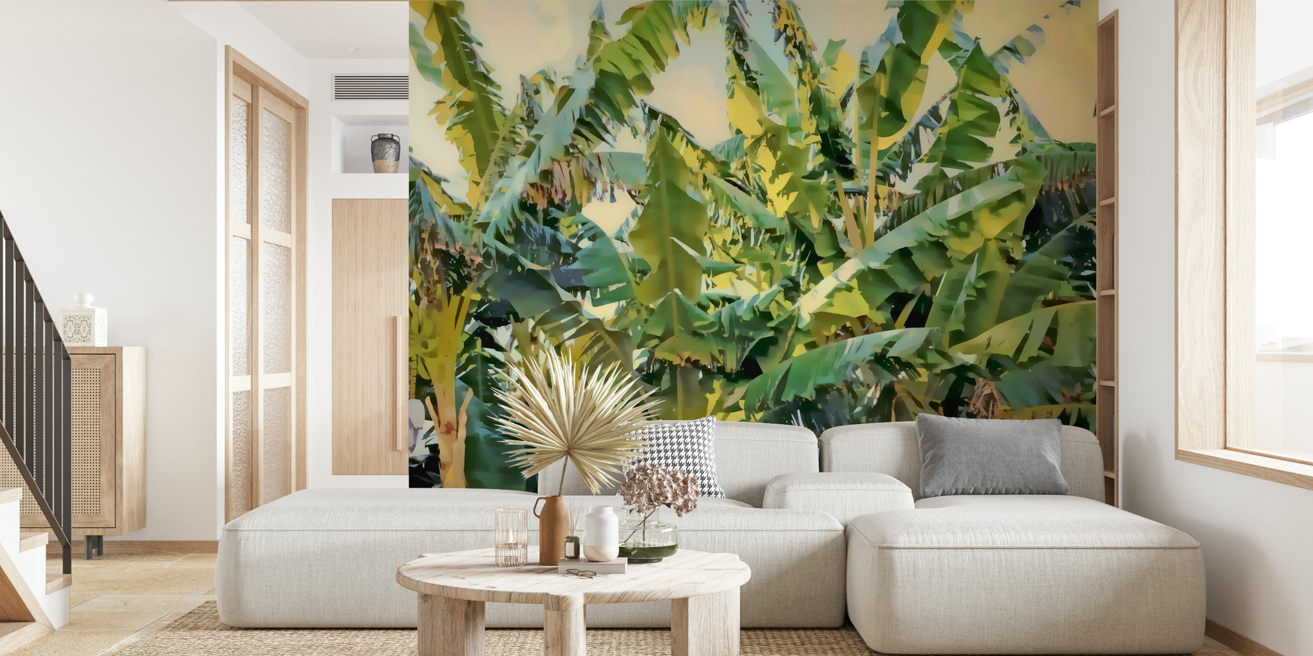 Fototapeta Tropical Banana Leaves se zářivě zelenými listy