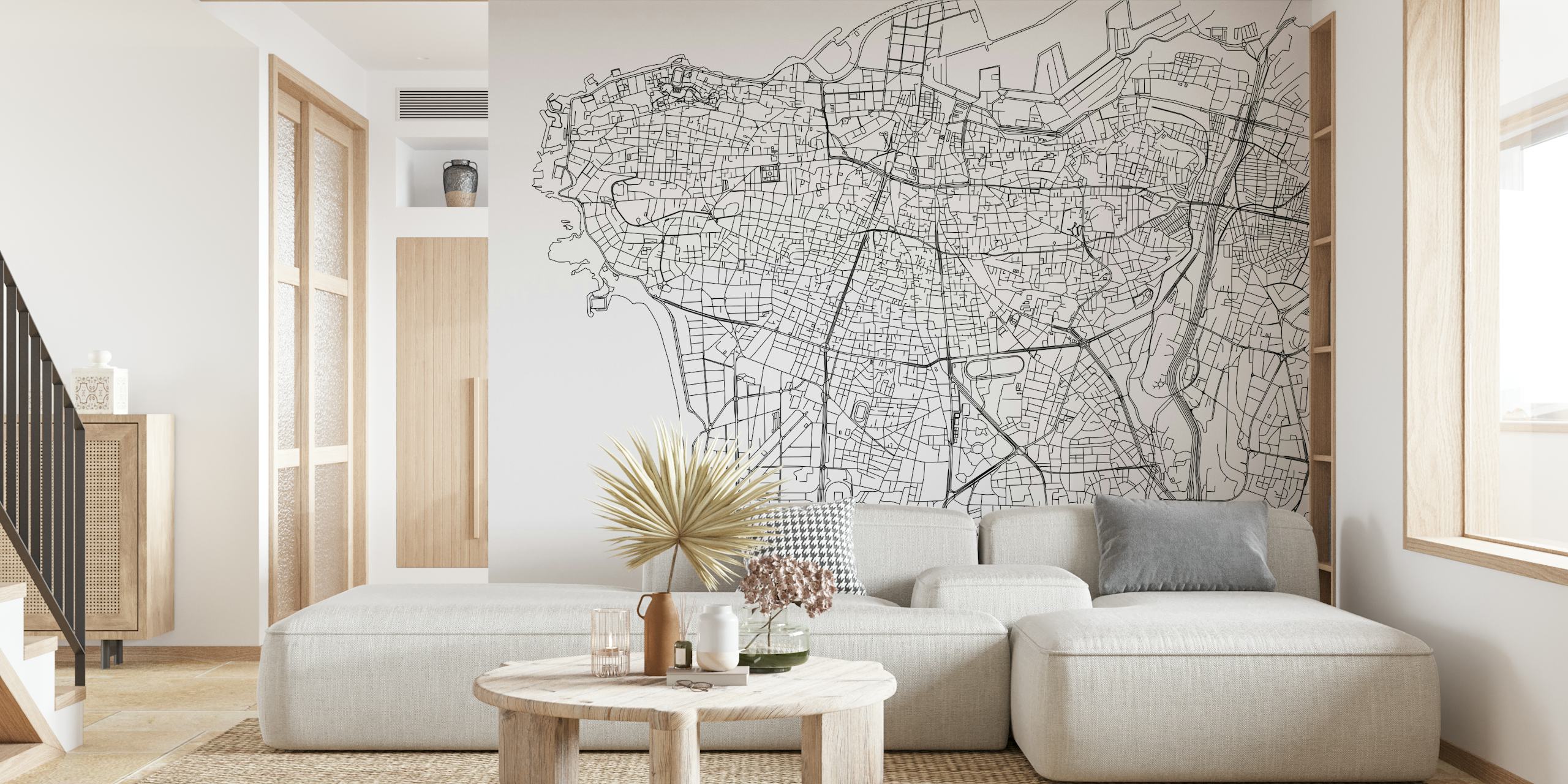 Beirut Map tapet visad i ett rum