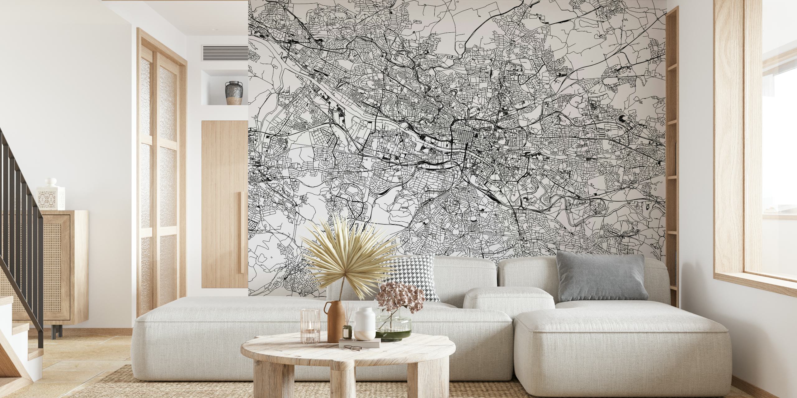 Tapeta Glasgow Map prikazana u sobi