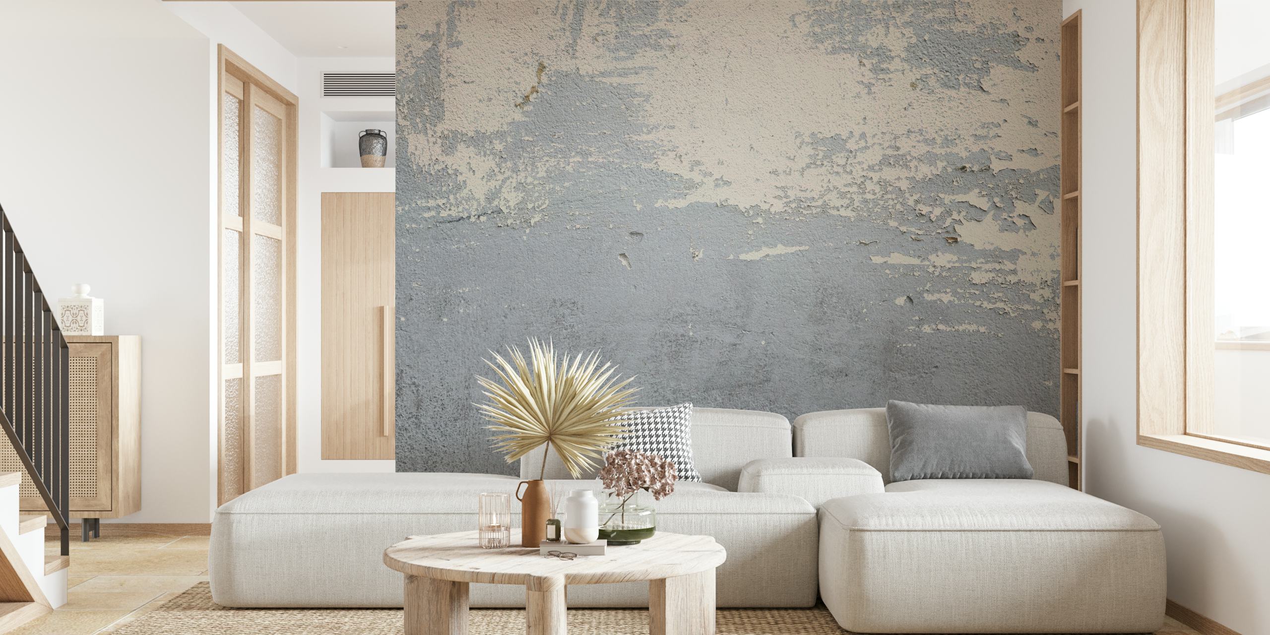 Gray Grunge Wall mural depicting weathered textures and industrial charm