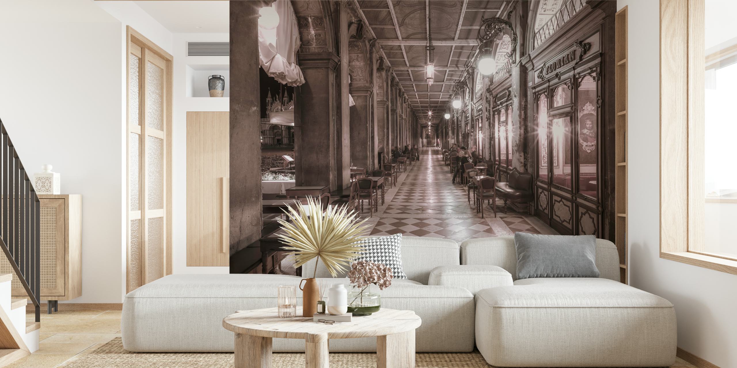 Cafe in Venice tapetdesign i et rum
