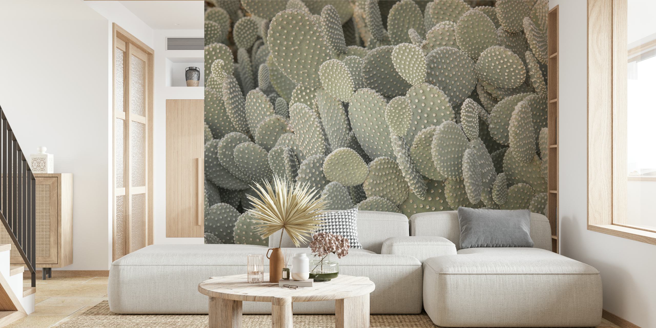 Fotomural grupo de cactus monocromático para decoración de interiores