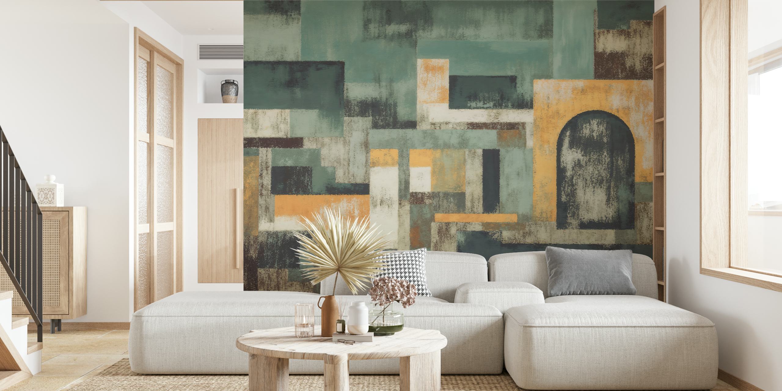 Irregular Vintage Shapes Geo tapet vist i et rom