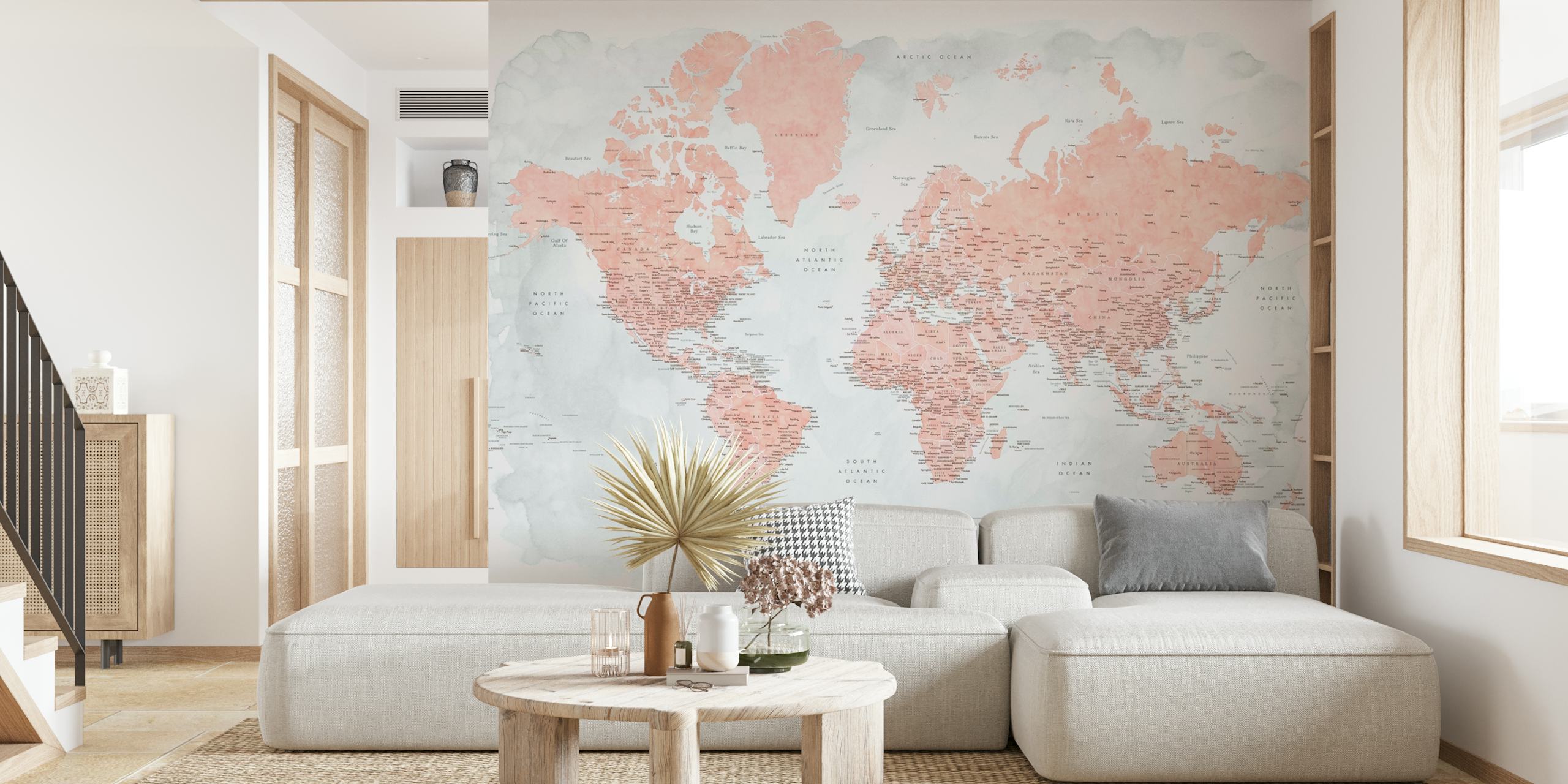 Papel tapiz de diseño de mapa mundial elegante habitación