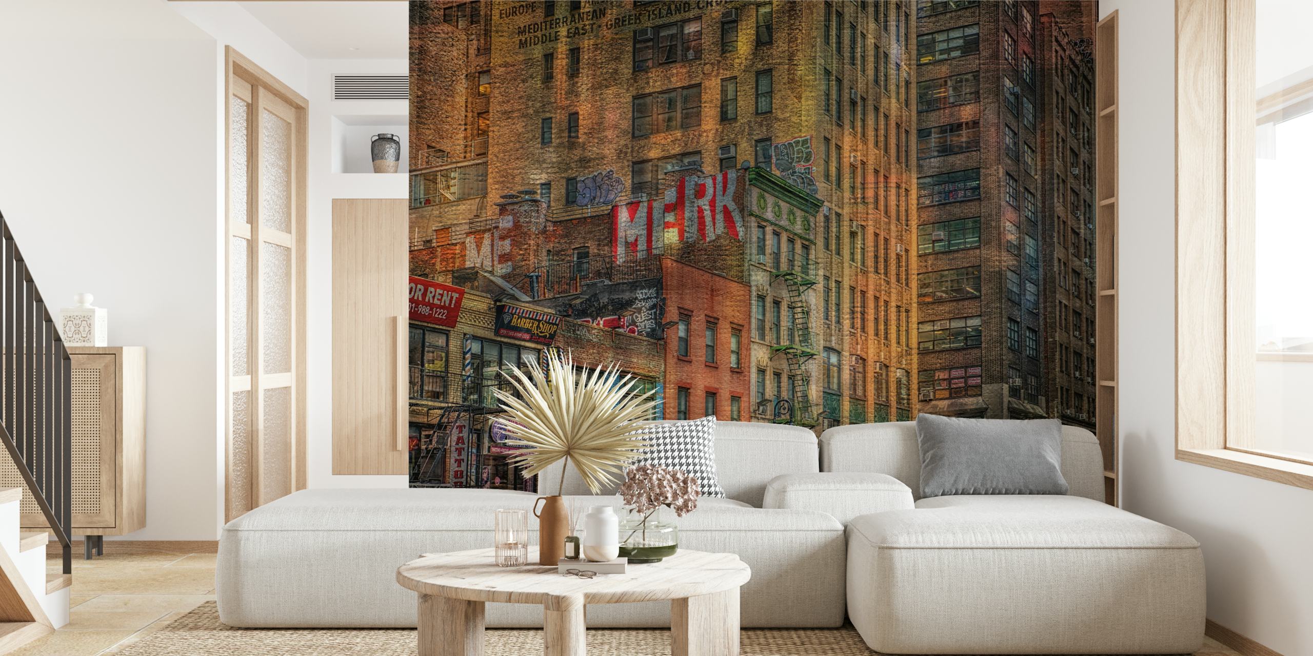 House front wallpaper in a stylish room