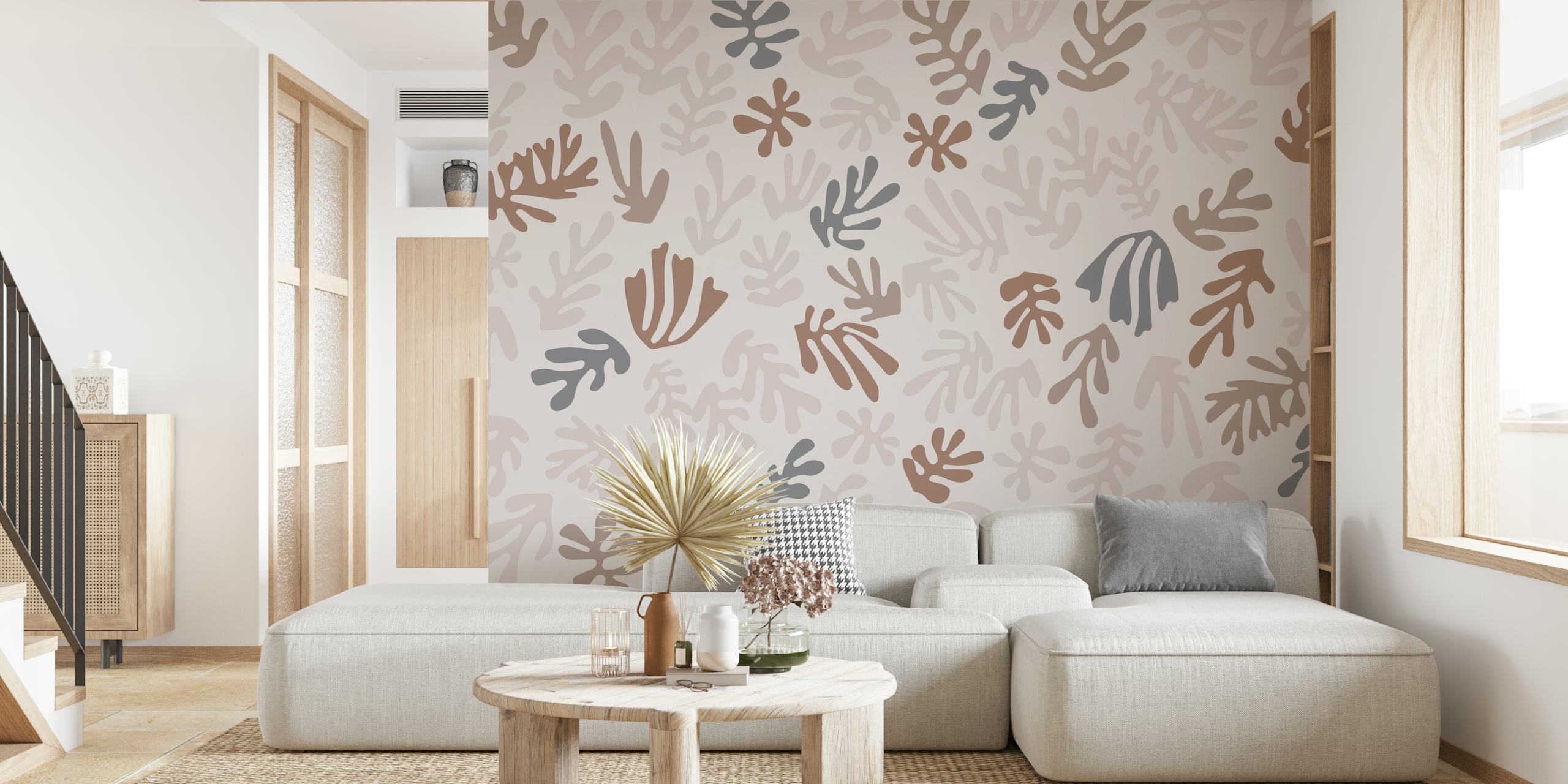 Matisse Brun wallpaper in a stylish room