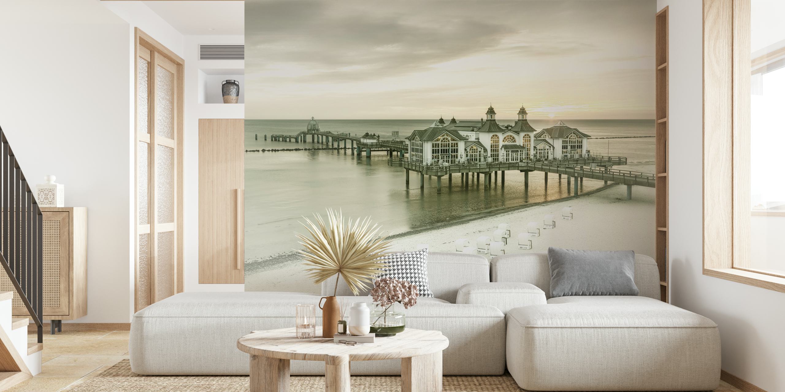 Fototapeta Sellin Pier při východu slunce nad Baltským mořem