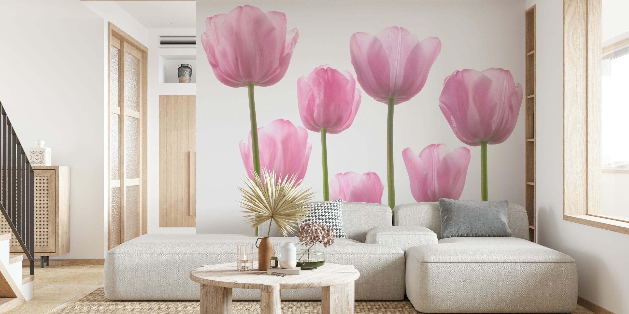 Papier peint rose Tulips 2 dans une chambre