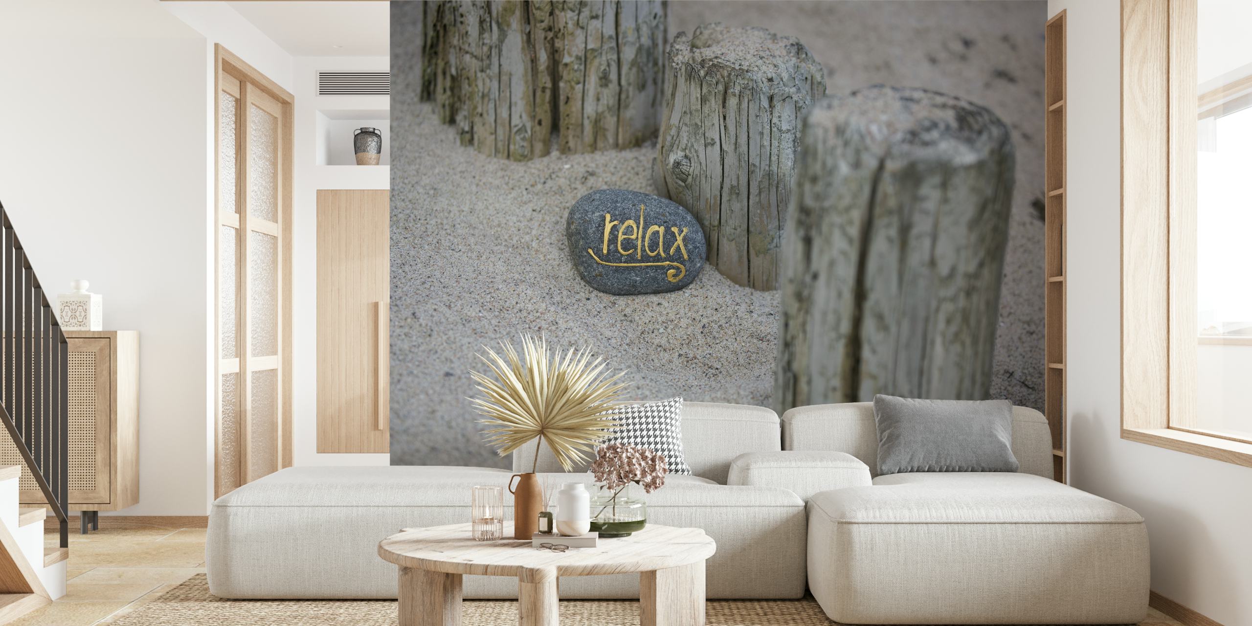 Conception de papier peint Relax Lettering Pebble