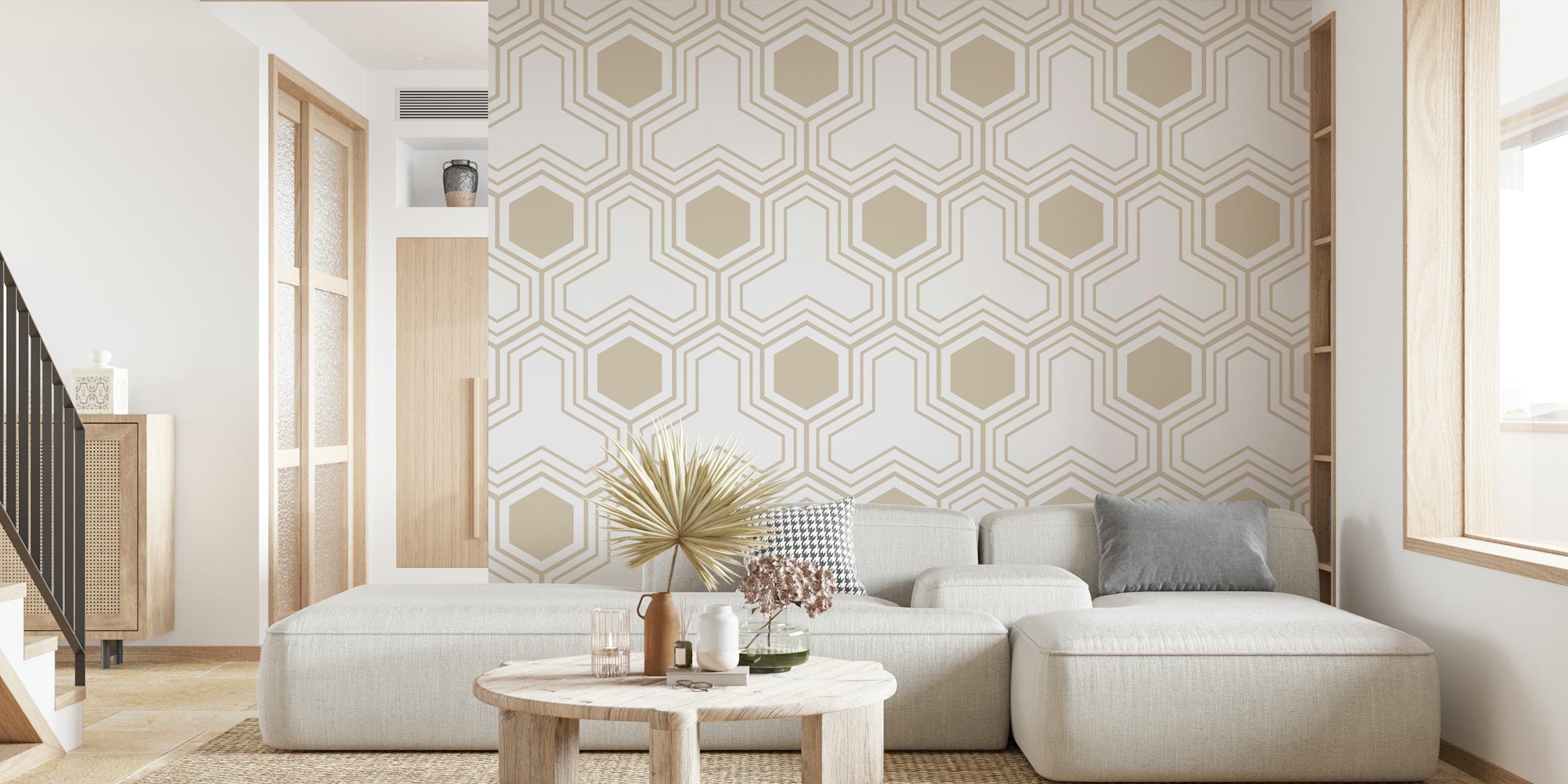 Tapeta Hexagon geometrical v místnosti