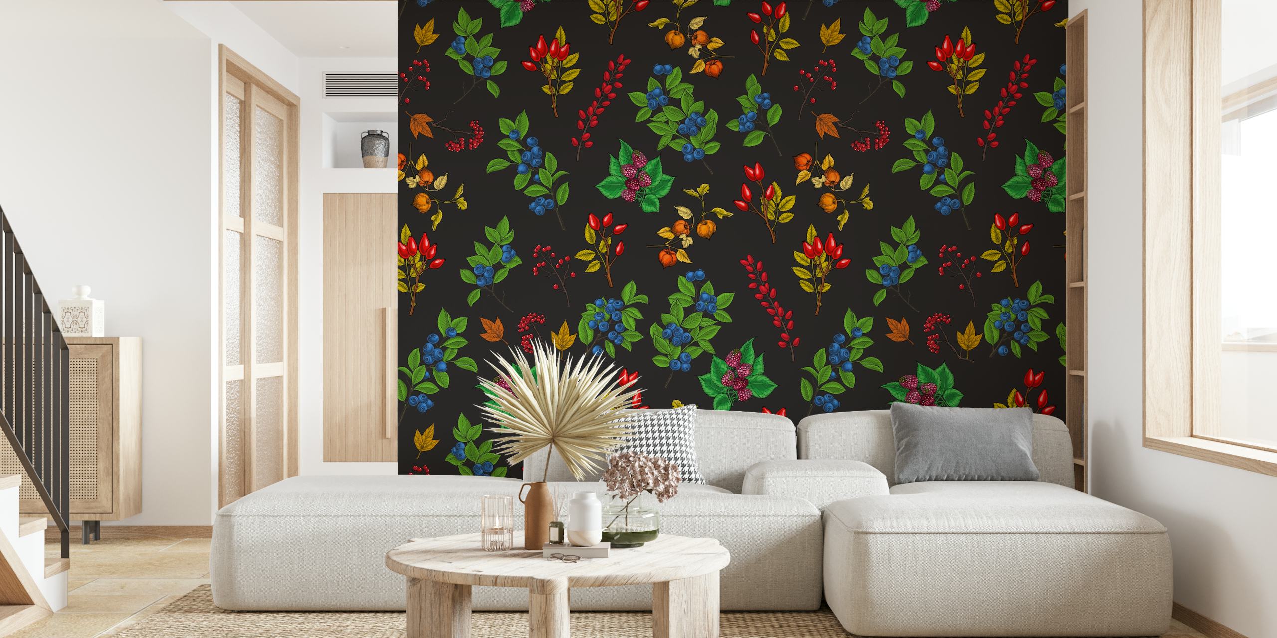 Autumn berries wallpaper design